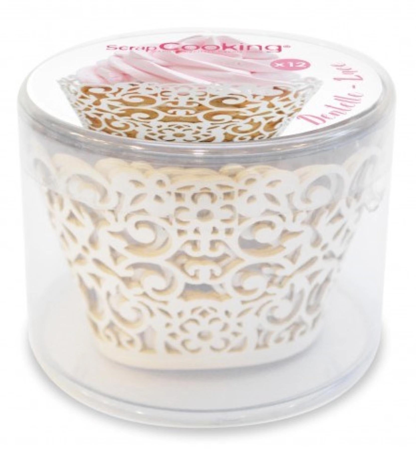 Schicke 12 Cupcake-Wrappers im stilvollen Arabesk-Muster, perfekt für besondere Anlässe und zum Verleihen von Eleganz zu Ihren Backkreationen.