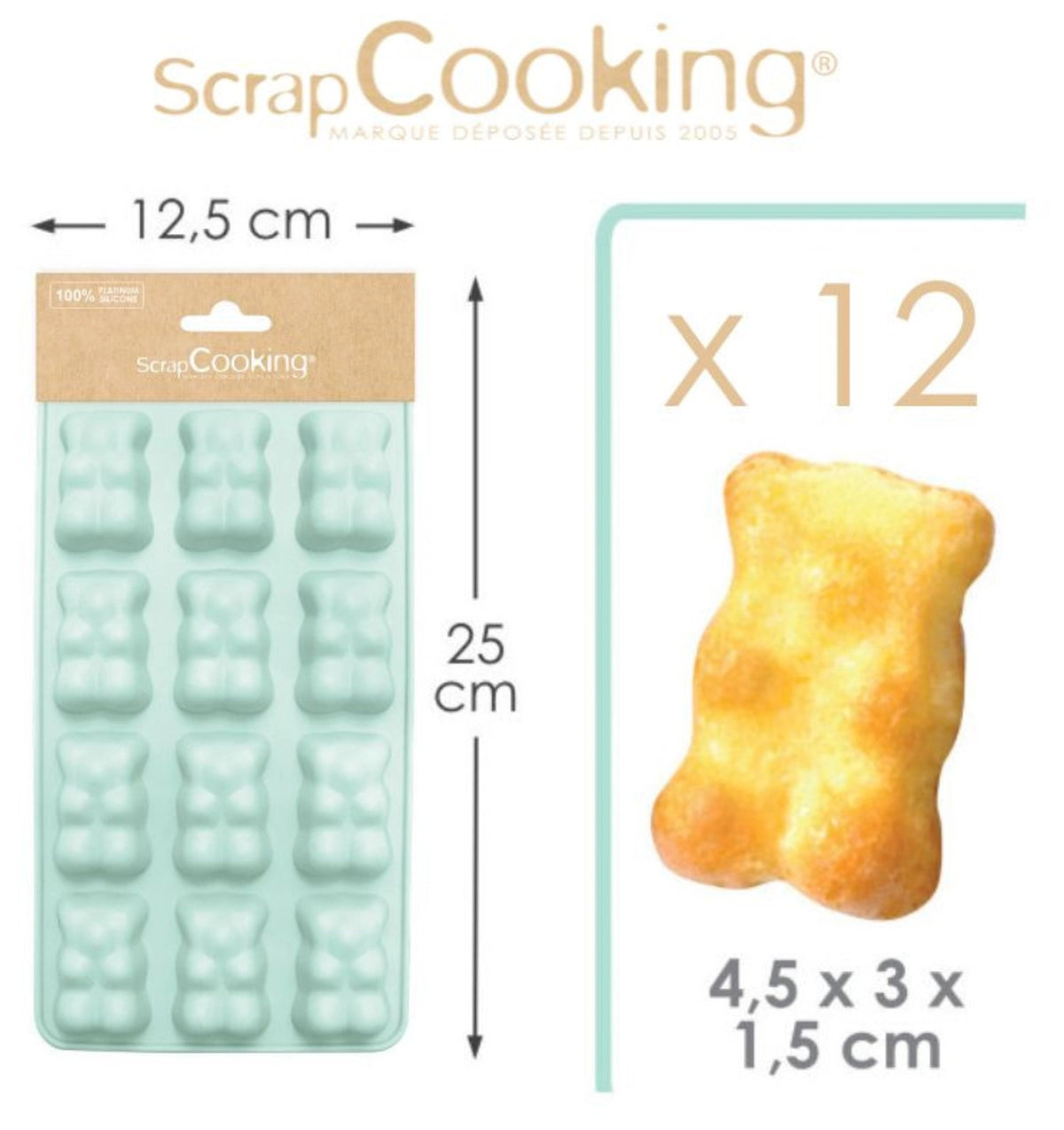Silikonbackform Gummibären 23 x 13cm in Blau präsentiert im Onlineshop von KAQTU Design AG. Backform / Backblech ist von Scrap Cooking