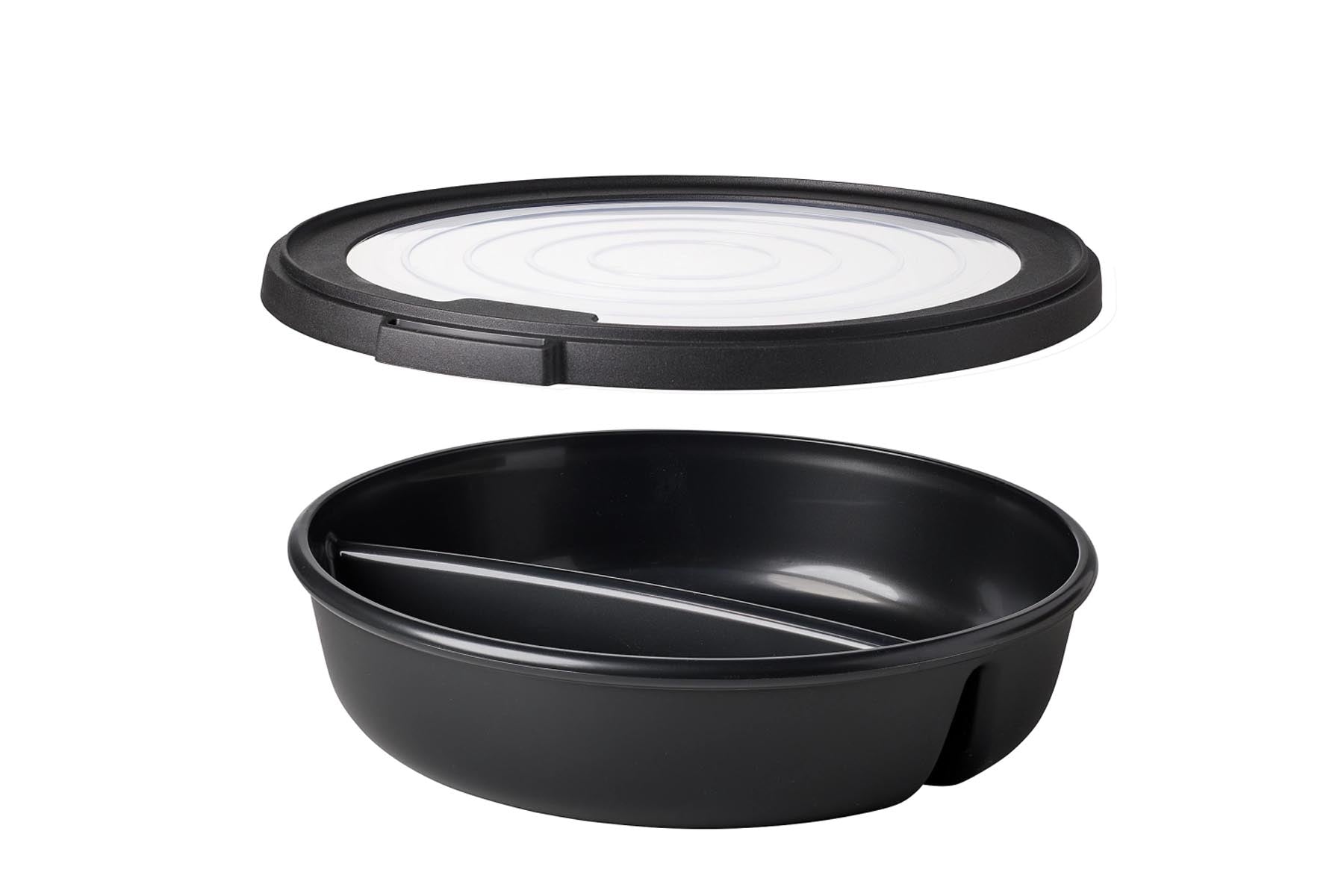 Moderne Mepal Pro Essschale Duo in nordic black, perfekt für vielseitige Anwendungen, gefertigt aus strapazierfähigem PET für täglichen Gebrauch.