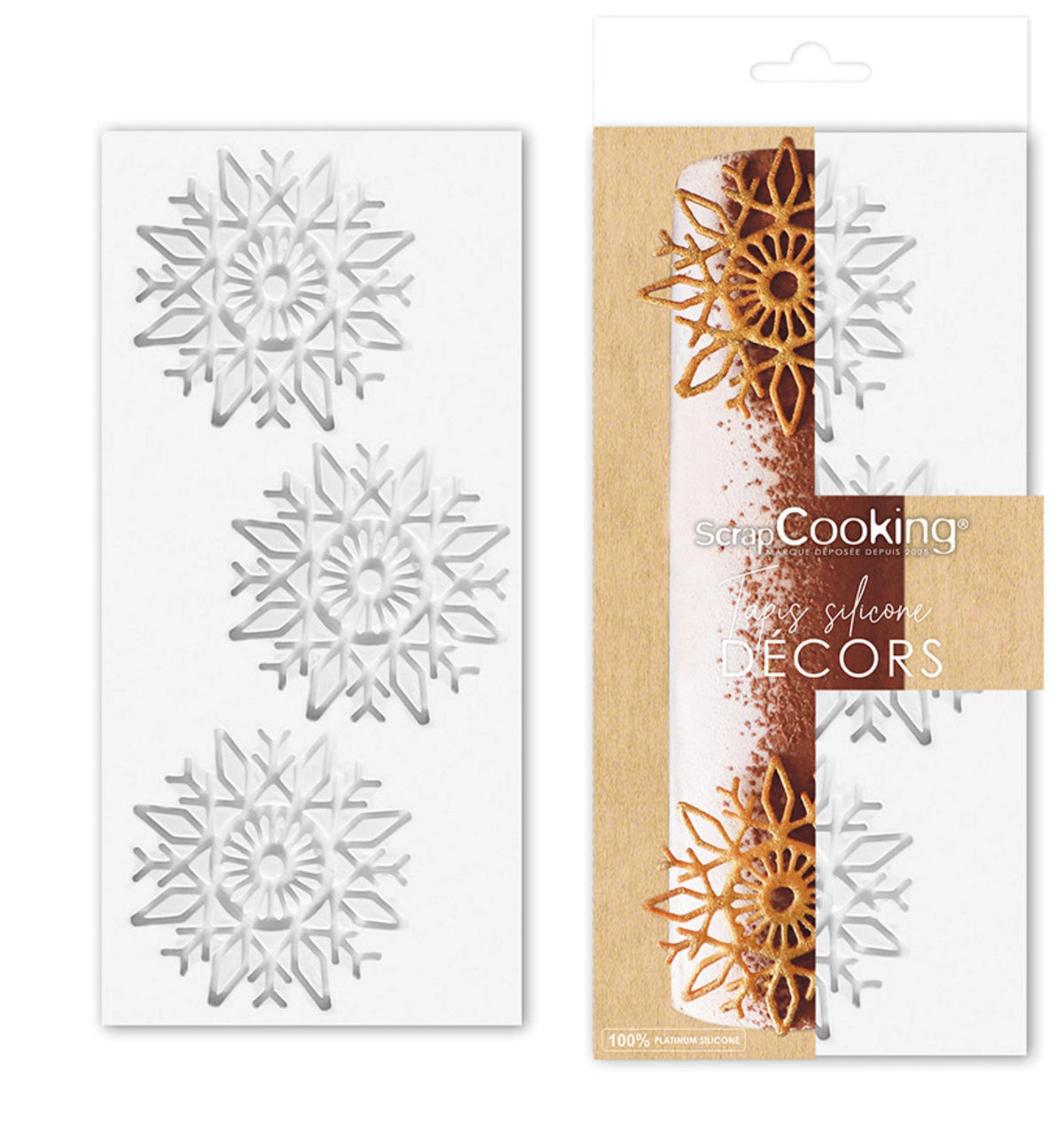 Backform für Kuchentopper Weihnachten Schneeflocken in Weiss präsentiert im Onlineshop von KAQTU Design AG. Backform / Backblech ist von Scrap Cooking
