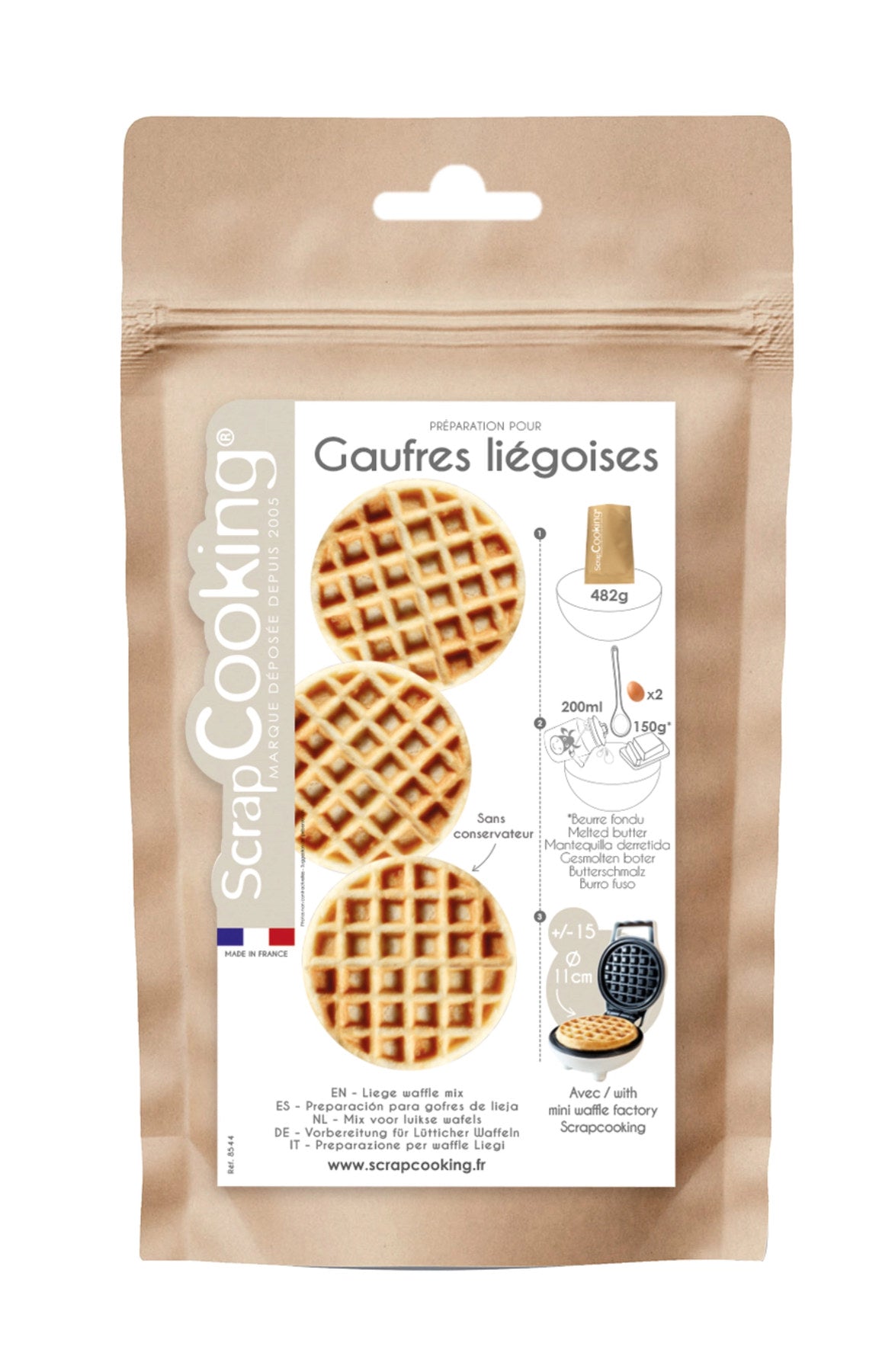 Teigmischung Waffeln 480g in Braun präsentiert im Onlineshop von KAQTU Design AG. Zutaten ist von Scrap Cooking