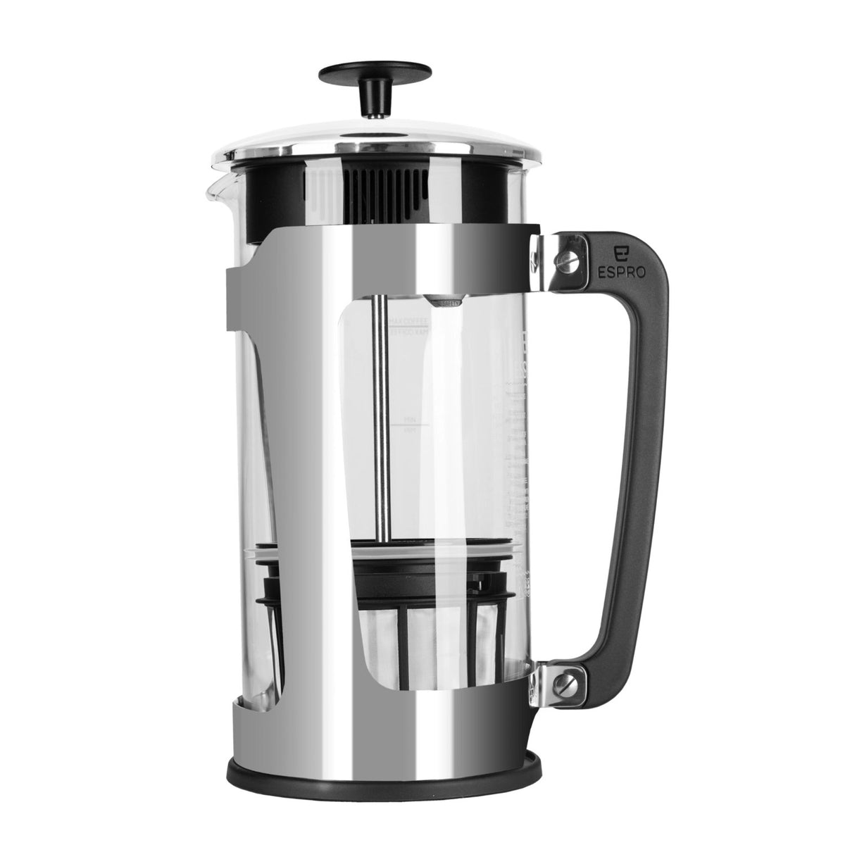 French Press P5 946ml Kunststoff glänzend in Silber präsentiert im Onlineshop von KAQTU Design AG. Küchengerät ist von Espro