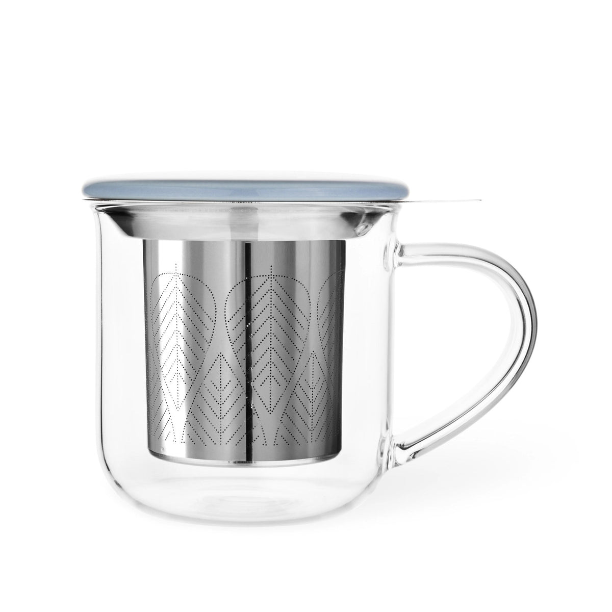 Minima Eva Teetasse mit Infuser 400ml Borosilikat hellblau in Blau präsentiert im Onlineshop von KAQTU Design AG. Tasse ist von Viva