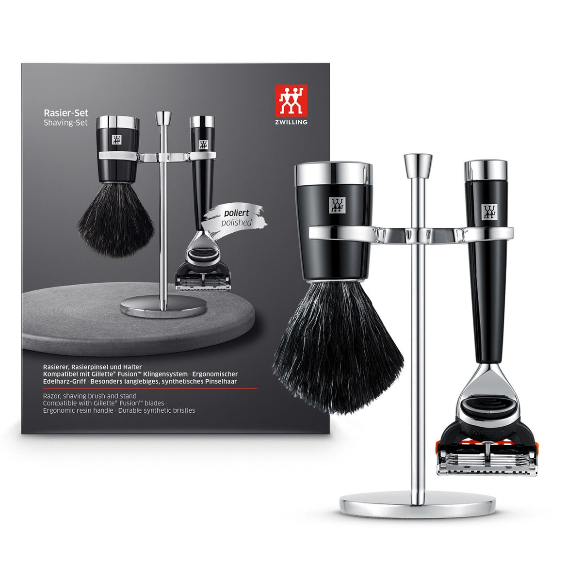 Classic Rasier Set mit Rasierer in Schwarz präsentiert im Onlineshop von KAQTU Design AG. Körperpflege ist von Zwilling Beauty