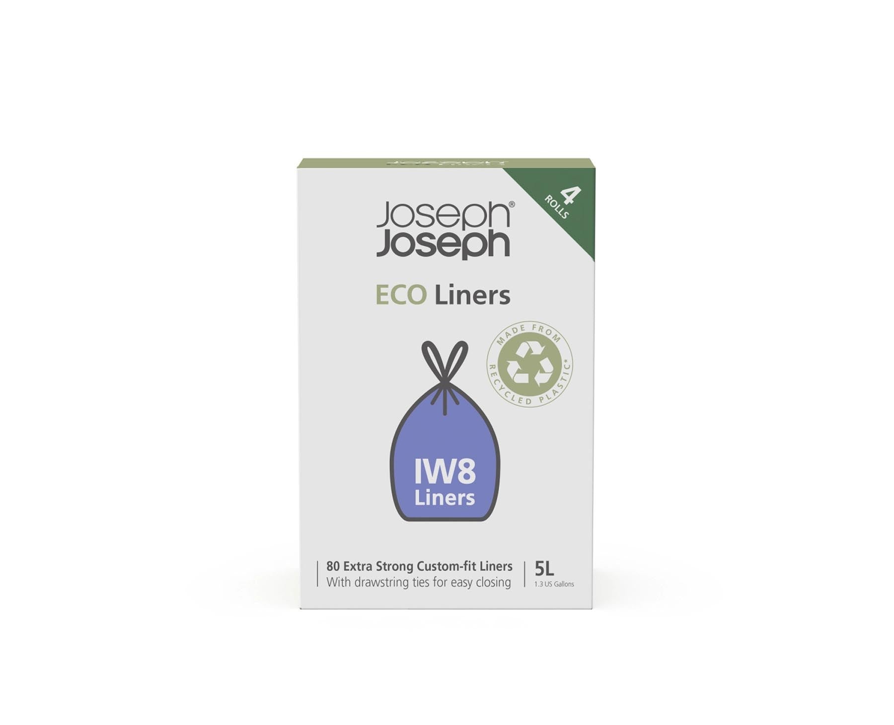 IW8 5l Müllbeutel recycelt 80er Pack in Grau präsentiert im Onlineshop von KAQTU Design AG. Aufbewahrungsbehälter ist von Joseph Joseph