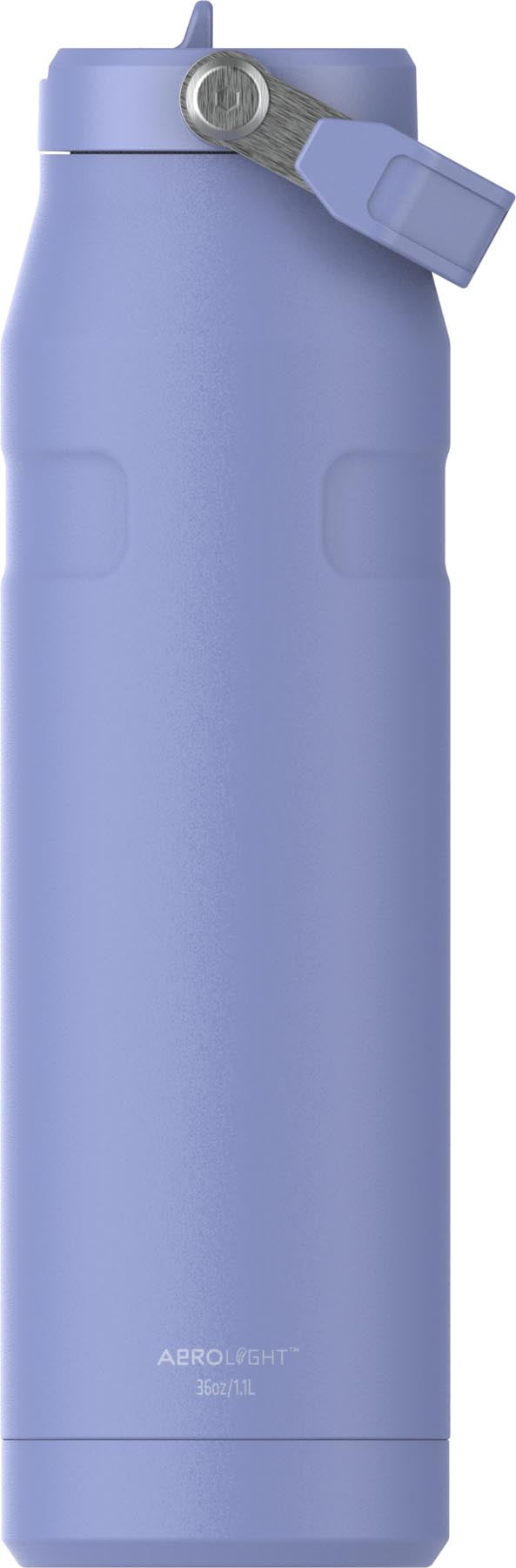 Stylische Stanley Thermosflasche IceFlow mit Flip Straw in sanftem Hydrangea-Violett, perfekt für kalte Getränke bei Outdoor-Aktivitäten.