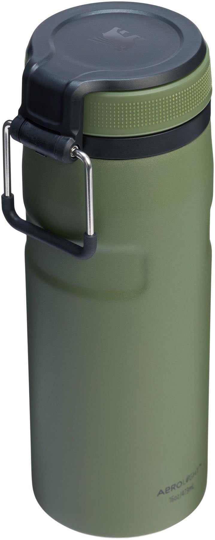 Moderne Stanley IceFlow Twist Flasche in dried pine, perfekt für kalte Getränke. 0.47l, ideal für unterwegs und im Freien.