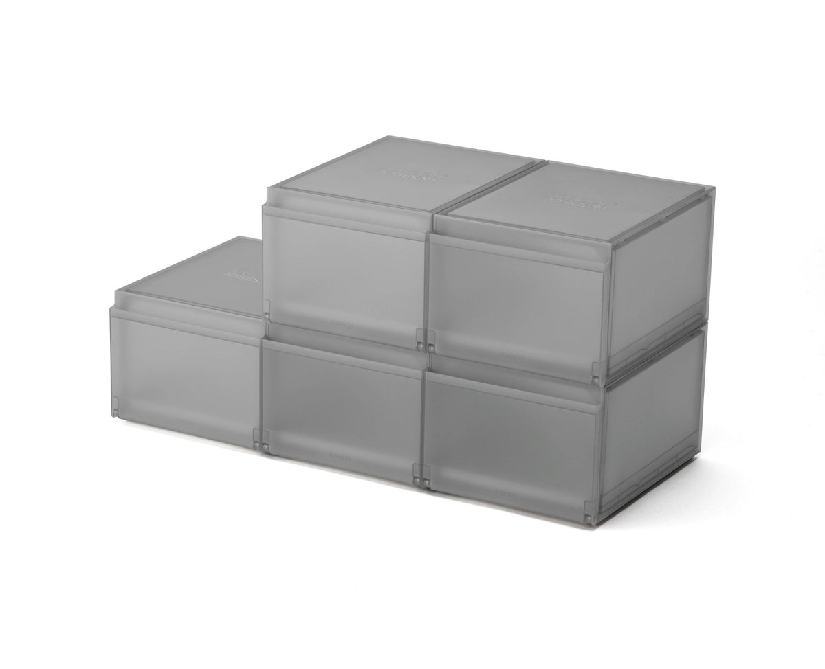 6er Set ShoeCase Schuhschrank PP 22x28x36cm grau in Grau präsentiert im Onlineshop von KAQTU Design AG. Schuhregal ist von Joseph Joseph