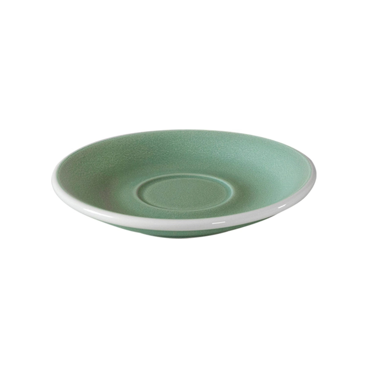 Blaue Egg Untertasse 14.5cm Smaragd von Loveramics, runde Form mit glatter Oberfläche, Masse 14.5 x 14.5 x 2.5 cm auf hellem Untergrund.