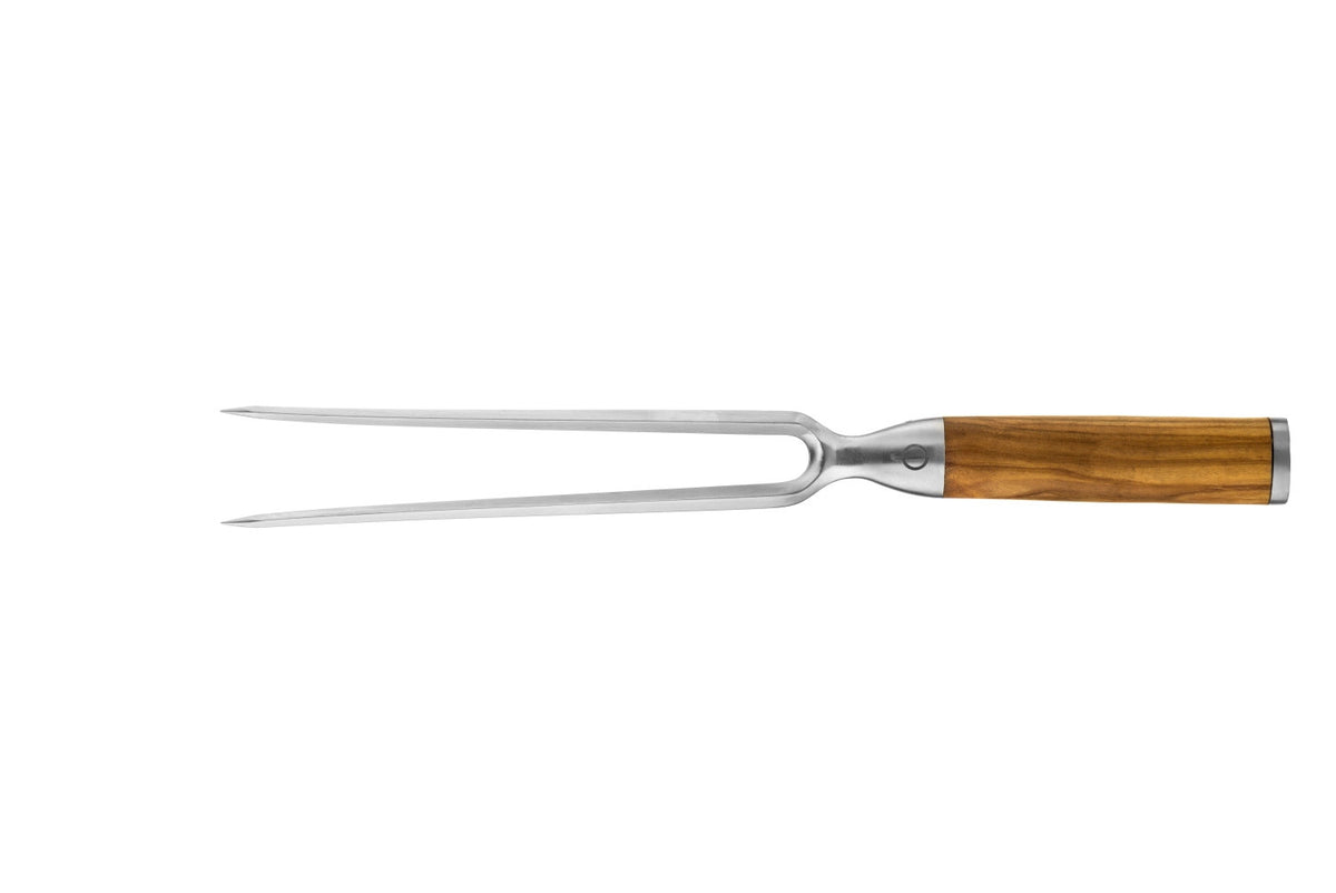 Olive Tranchiergabel in Beige präsentiert im Onlineshop von KAQTU Design AG. Besteck ist von Forged