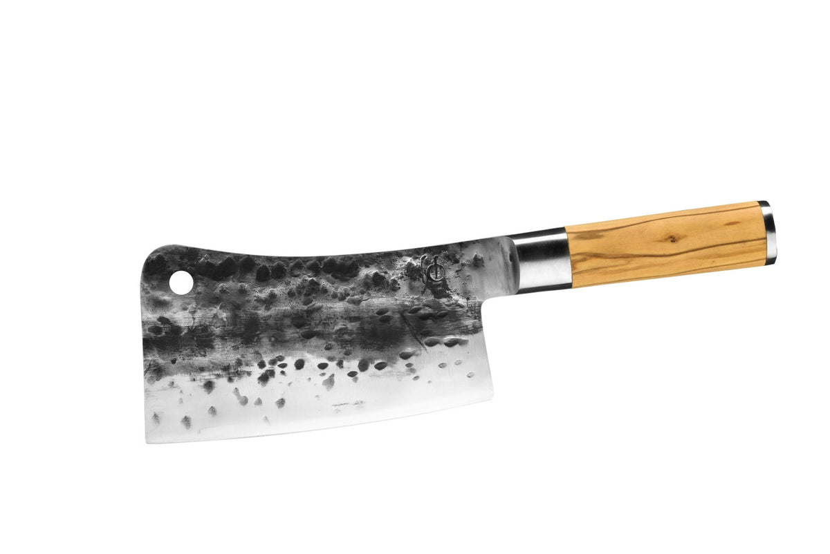 Olive Asiatisches Hackmesser 18cm in Beige präsentiert im Onlineshop von KAQTU Design AG. Küchenmesser ist von Forged