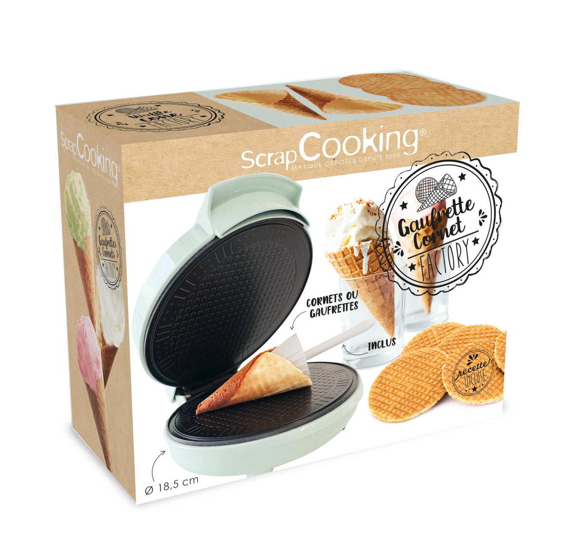 Waffel / Cornet Factory in Blau präsentiert im Onlineshop von KAQTU Design AG. Küchengerät ist von Scrap Cooking