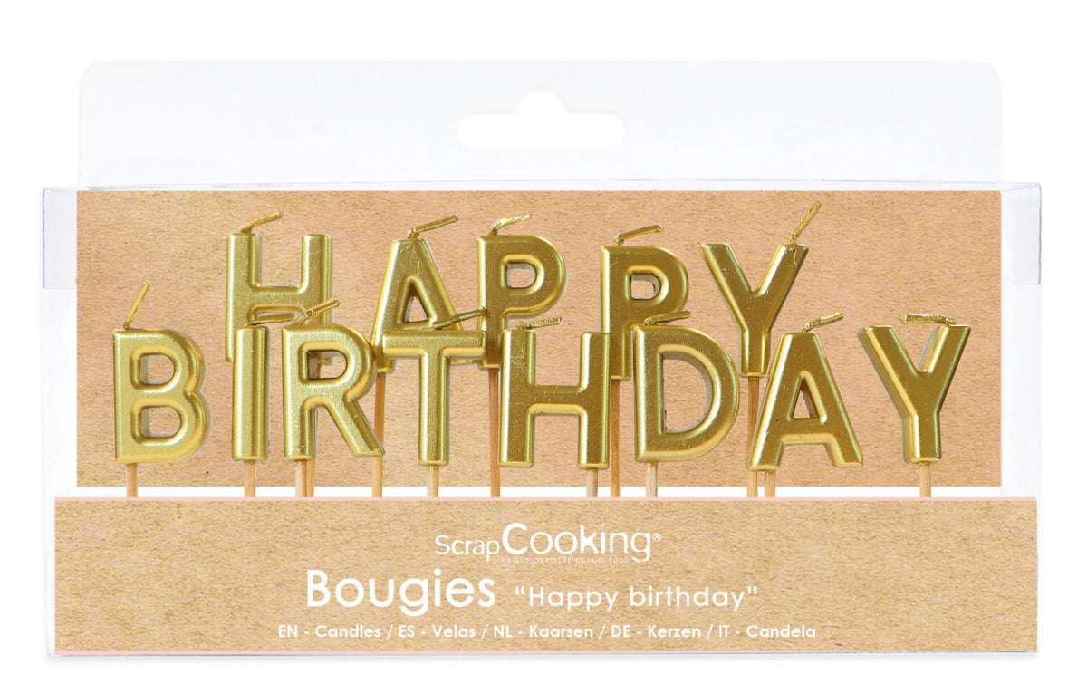 Kerzen Happy Birthday gold in Gold präsentiert im Onlineshop von KAQTU Design AG. Kerzen ist von Scrap Cooking