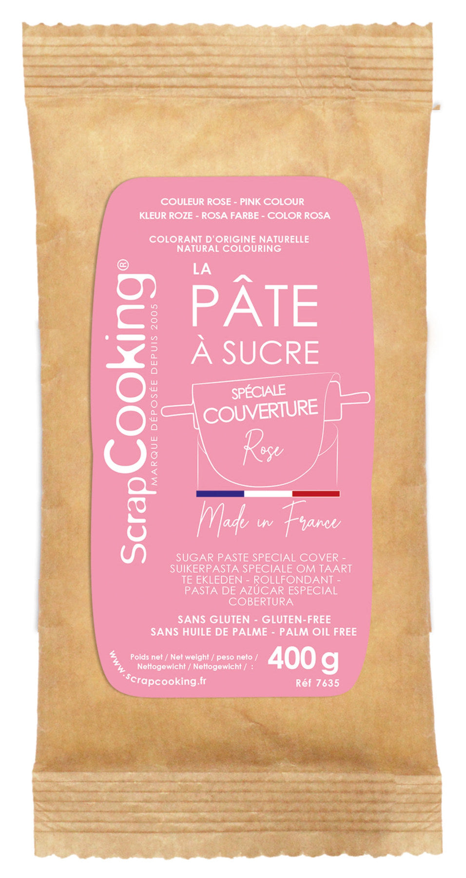 Rollfondant 400g rosa in Pink präsentiert im Onlineshop von KAQTU Design AG. Zutaten ist von Scrap Cooking