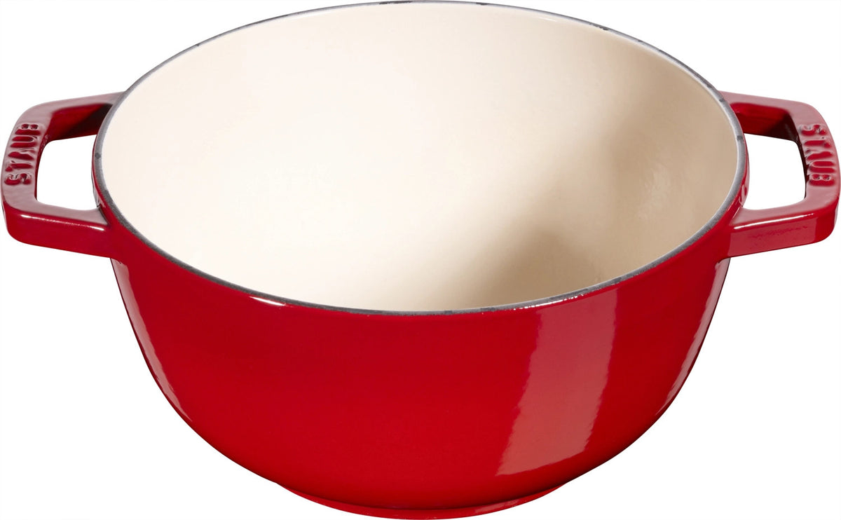 Fondue Set Kirsch-Rot m. 2 Griffen, rund. 20cm in Rot präsentiert im Onlineshop von KAQTU Design AG. Geschirr ist von Staub