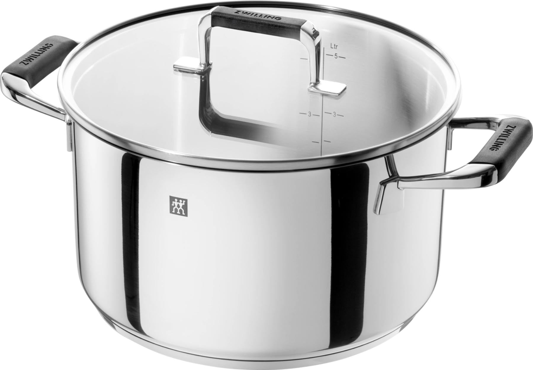 Hochwertiges 5-teiliges Kochtopfset von Zwilling Poletto, perfekt für vielseitige Kochtechniken und stilvolles Servieren.