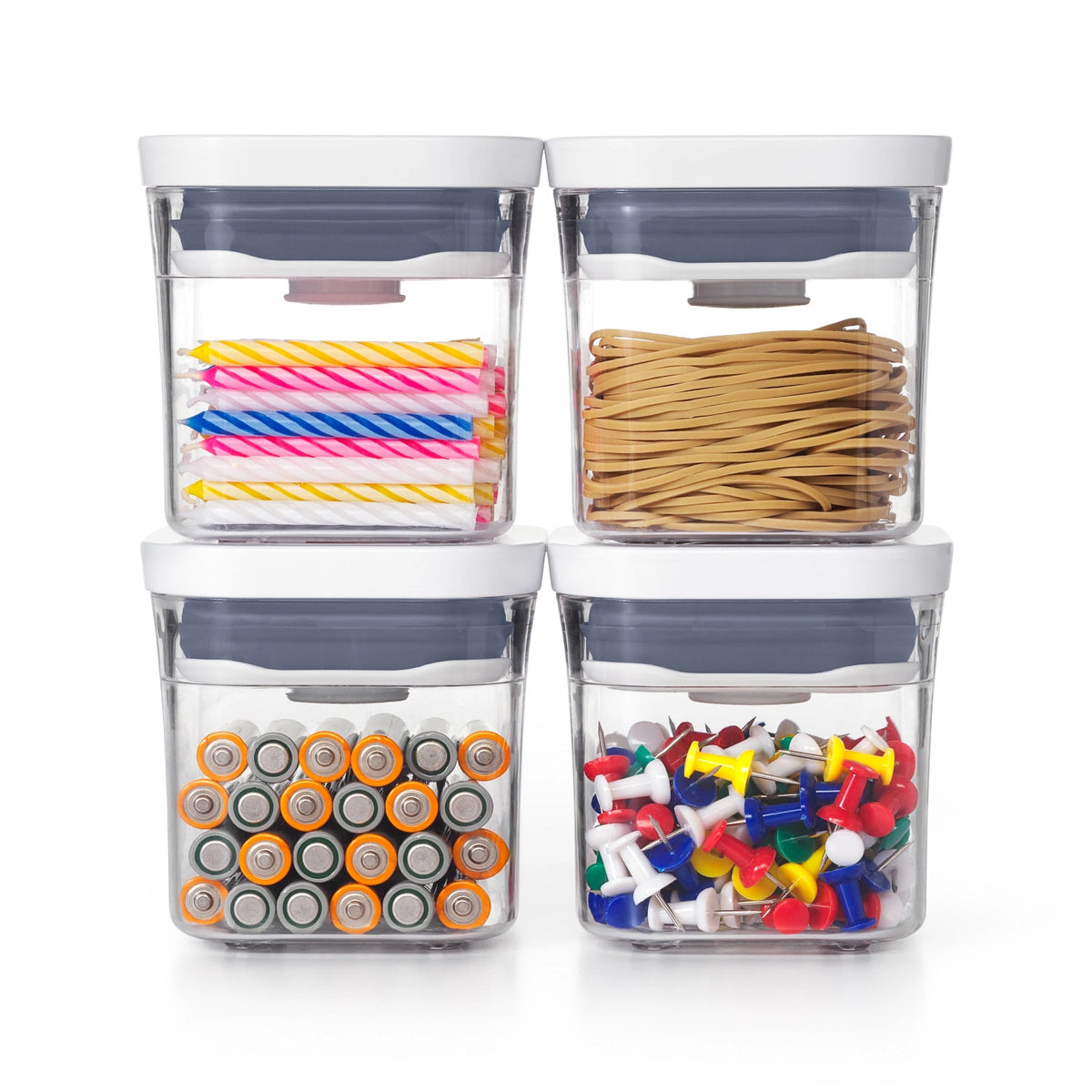 4er Set Good Grips Pop Aufbewahrungsbox Mini 190ml in Transparent präsentiert im Onlineshop von KAQTU Design AG. Aufbewahrungsbehälter ist von OXO