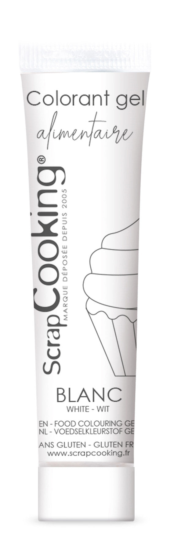 Lebensmittelfarbe Gel weiss 20g in Weiss präsentiert im Onlineshop von KAQTU Design AG. Zutaten ist von Scrap Cooking