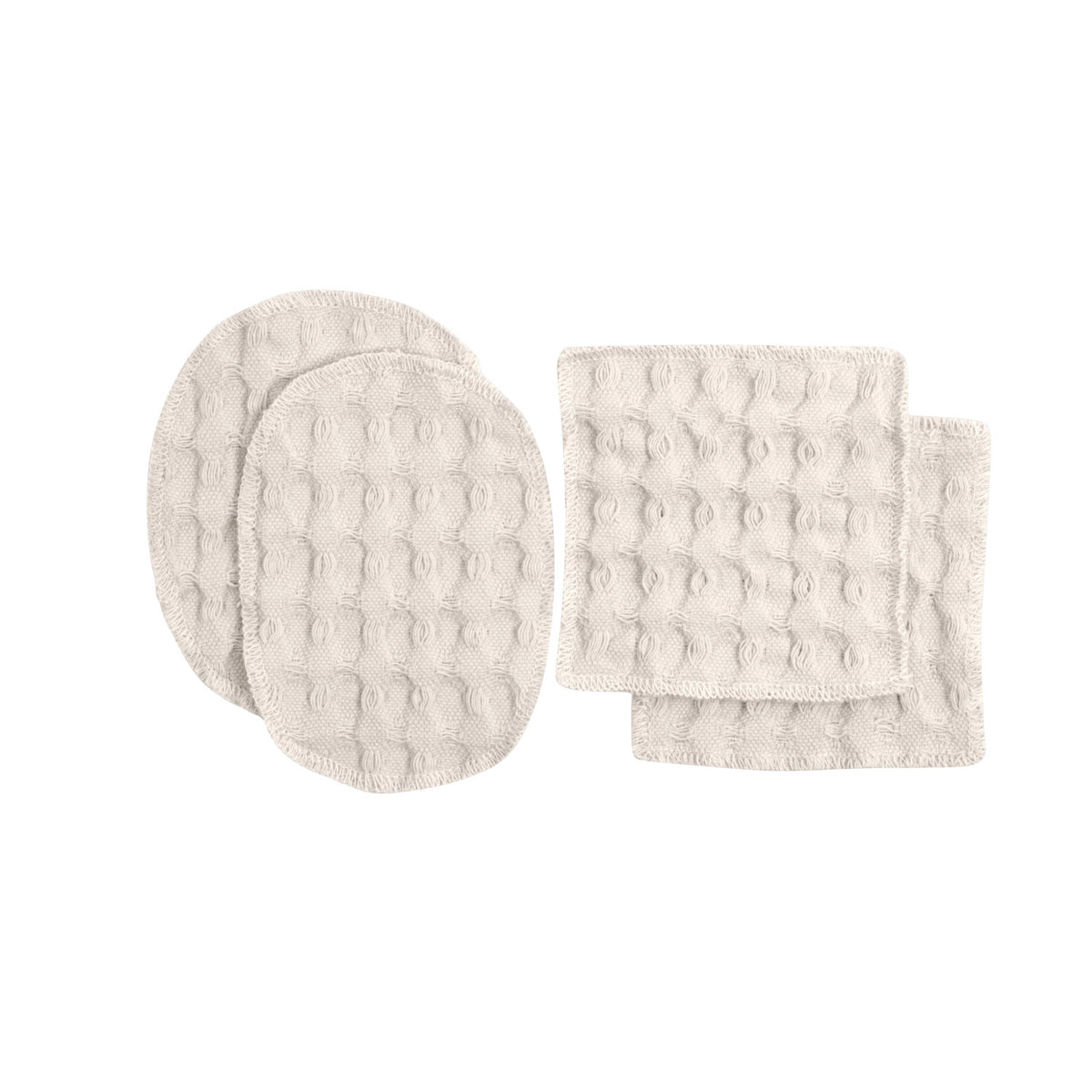 Big Waffle 4er Set Makeup Pads 8x8cm stone Biobaumwolle in Beige präsentiert im Onlineshop von KAQTU Design AG. Pflege ist von The Organic Company