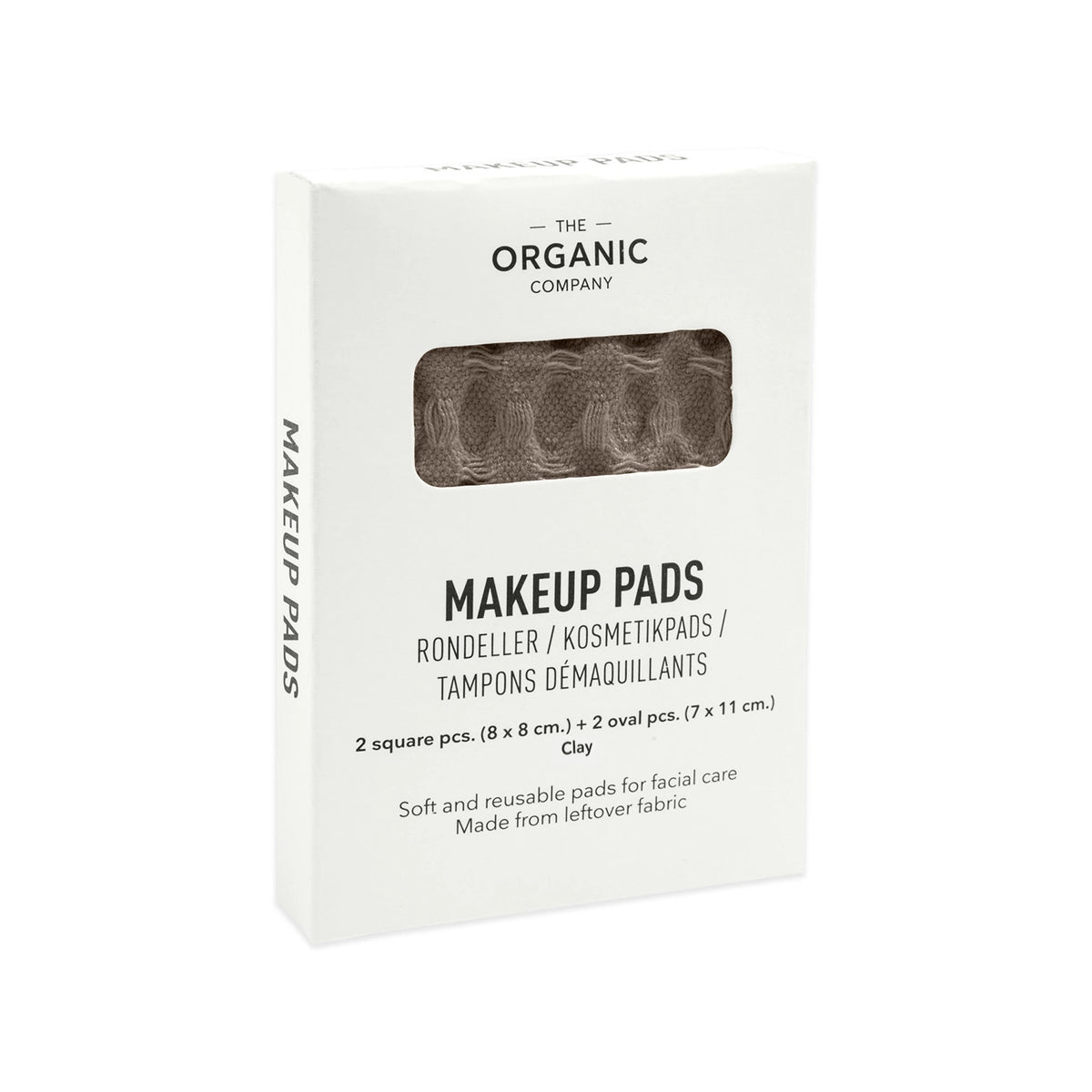 Big Waffle 4er Set Makeup Pads 8x8cm clay Biobaumwolle in Braun präsentiert im Onlineshop von KAQTU Design AG. Pflege ist von The Organic Company