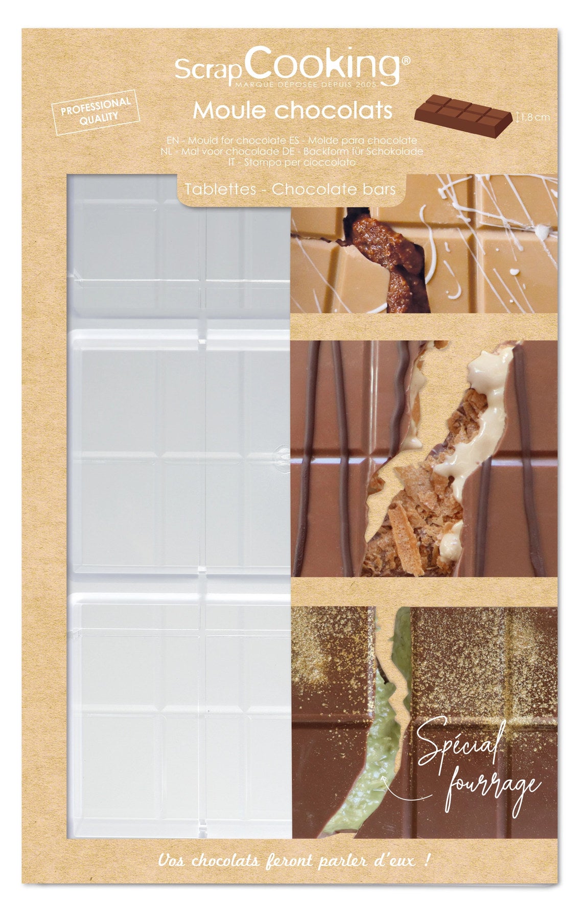 Schokoladenform Tafelschokolade Kunststoff in Weiss präsentiert im Onlineshop von KAQTU Design AG. Backform / Backblech ist von Scrap Cooking