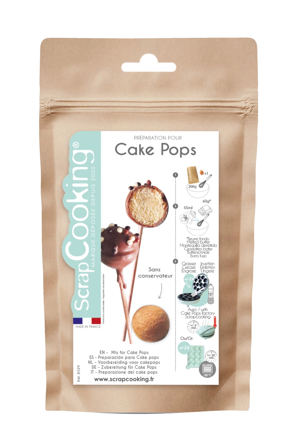 Fertigmischung für Cake Pops 200g in Mehrfarbig präsentiert im Onlineshop von KAQTU Design AG. Zutaten ist von Scrap Cooking