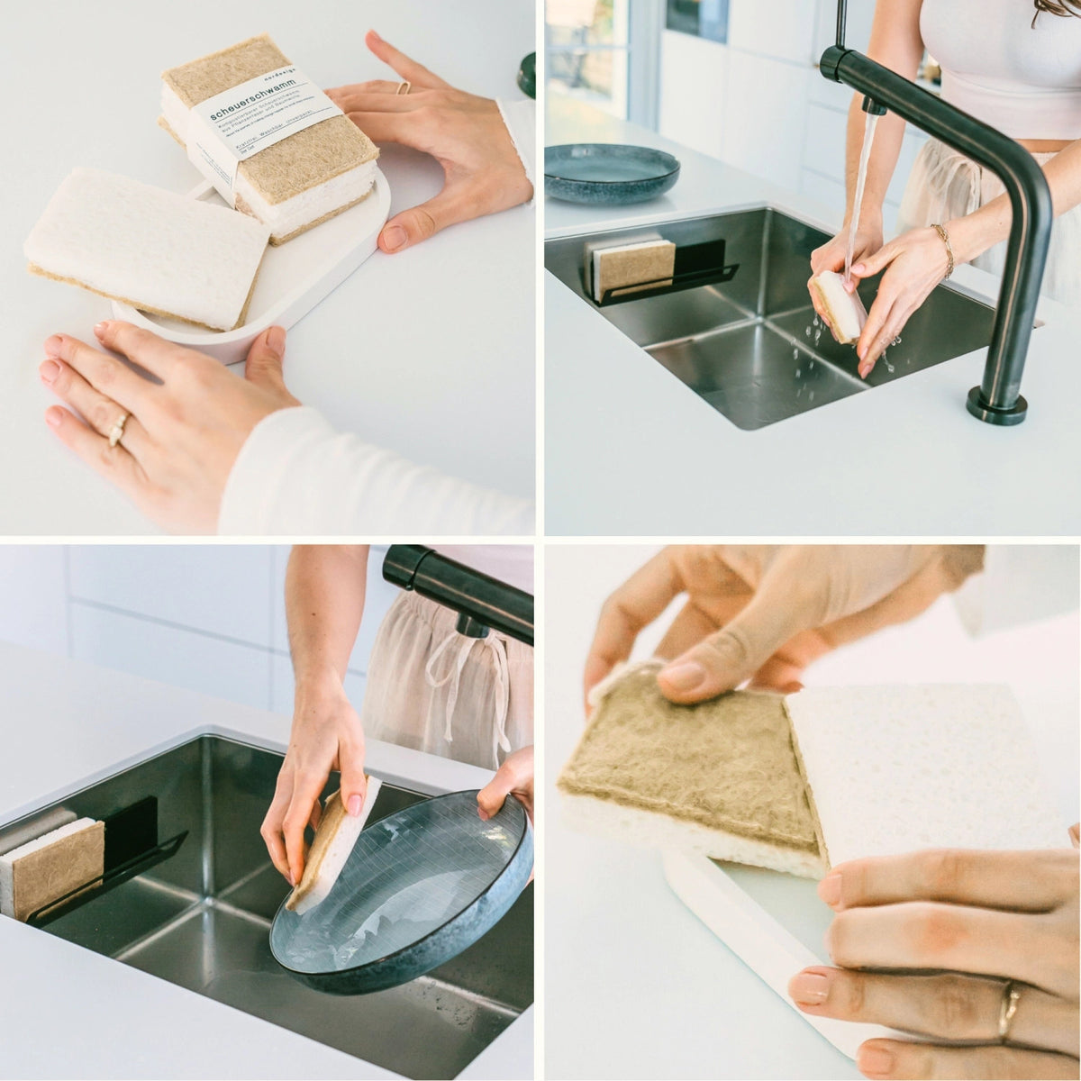 2er Set Scheuerschwamm 11x7x4cm Zellulose Sisalfaser in Braun präsentiert im Onlineshop von KAQTU Design AG. Küchenhelfer ist von Nordesign