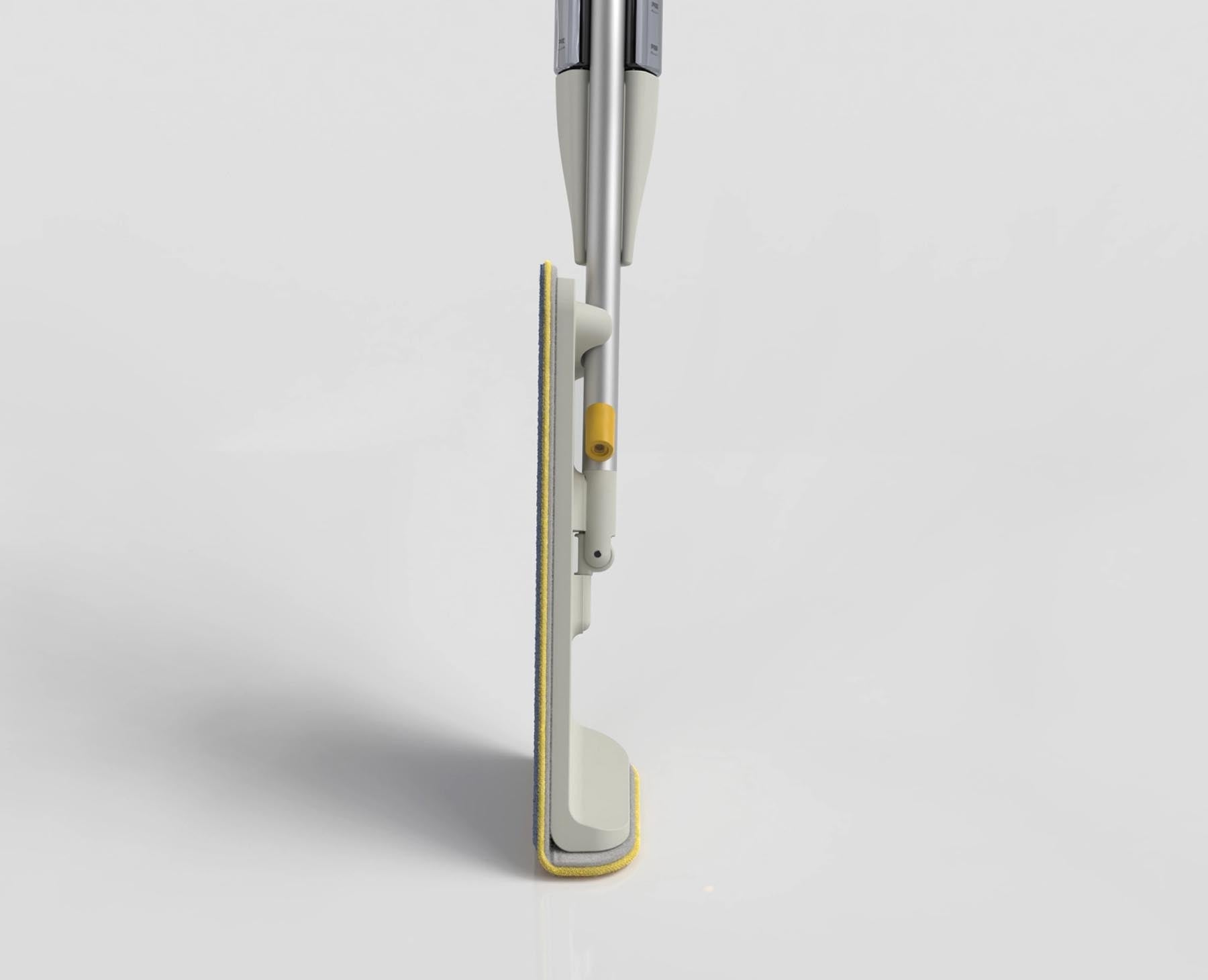 Eleganter CleanTech Sprühmopp in hellem Stein-Grau, ausgestattet mit einem Schrubber für gründliche und mühelose Reinigung von Böden.
