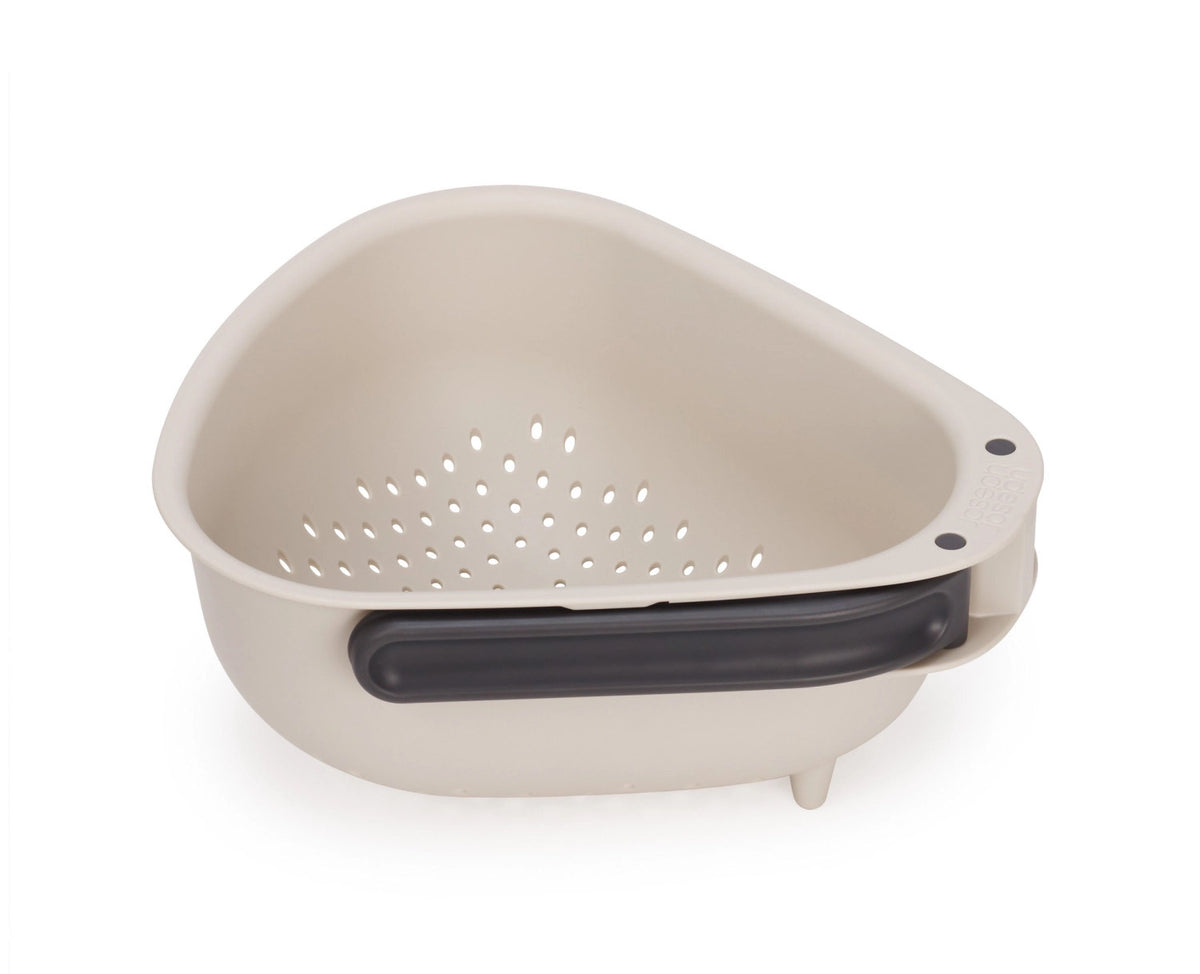 Droplet Sieb faltbar gross 20x36.7x10cm stone in Grau präsentiert im Onlineshop von KAQTU Design AG. Küchensieb ist von Joseph Joseph