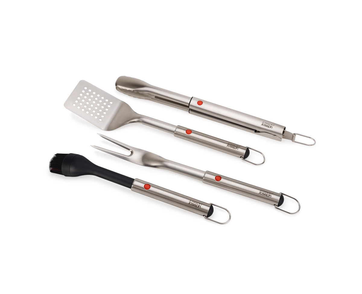 4er Set GrillOut BBQ-Utensilien Set mit Etui Edelstahl in Silber präsentiert im Onlineshop von KAQTU Design AG. Grillbesteck ist von Joseph Joseph