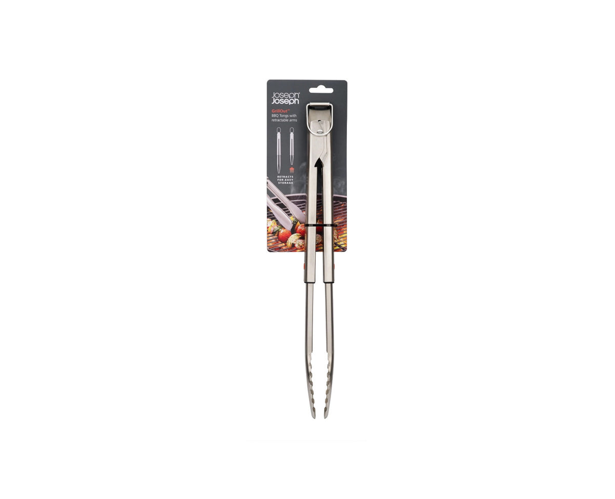 GrillOut BBQ Zange einziehbarer Kopf Edelstahl 42.5-34cm in Silber präsentiert im Onlineshop von KAQTU Design AG. Grillzange ist von Joseph Joseph