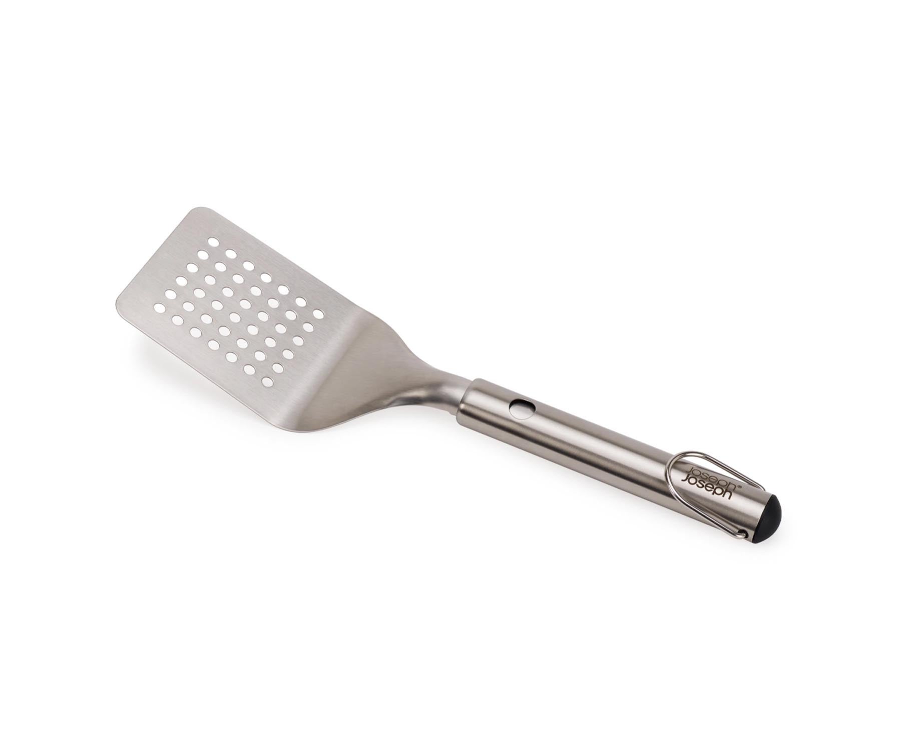 Vielseitiger Grillwender aus hochwertigem Edelstahl mit verstellbarem Kopf, perfekt für Grillliebhaber und einfache Handhabung.