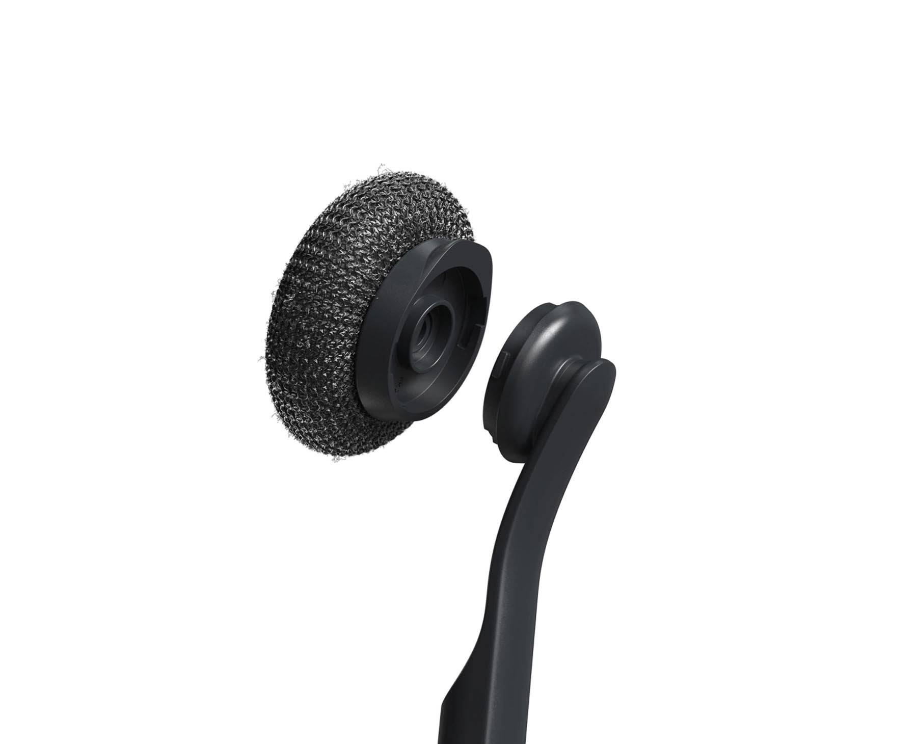 Ersatzkopf aus langlebiger Stahlwolle für die Joseph Joseph Spülbürste, perfekt für gründliches Reinigen, Maße 9x3.5cm, stilvolles Design in Schwarz.