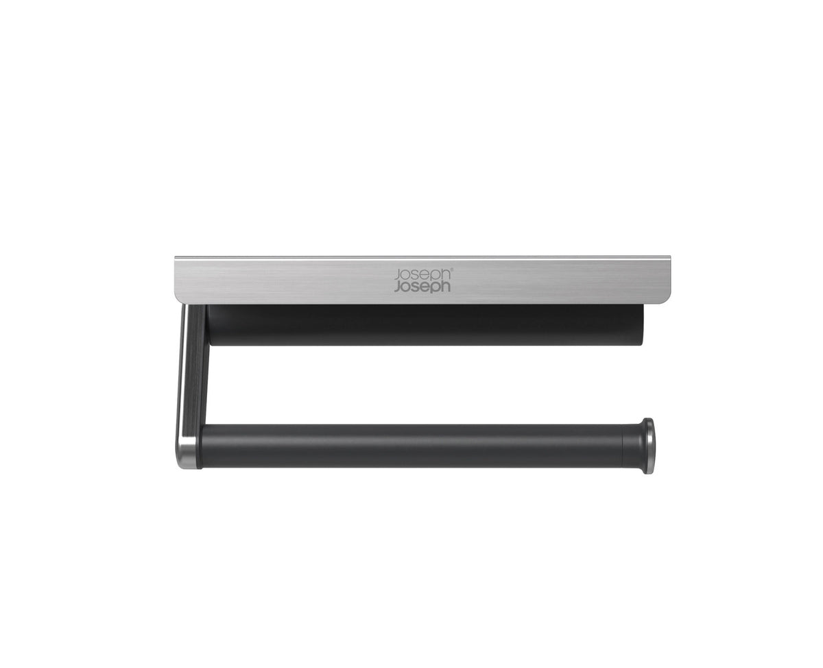 RollGrip Küchenrollenhalter für Unterablage ausziehbar in Schwarz präsentiert im Onlineshop von KAQTU Design AG. Papierrollenhalter ist von Joseph Joseph