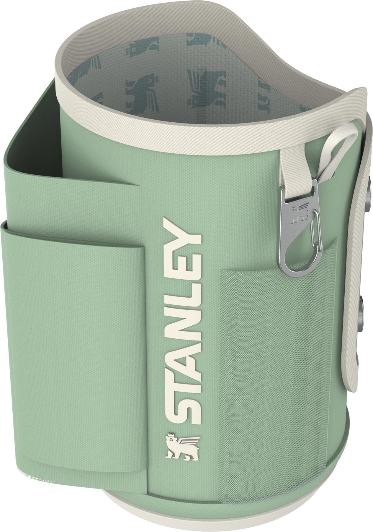 Moderne Stanley Thermosflasche in elegantem Pistaziengrün, perfekt für den täglichen Gebrauch. Hält Getränke stundenlang kühl und frisch.