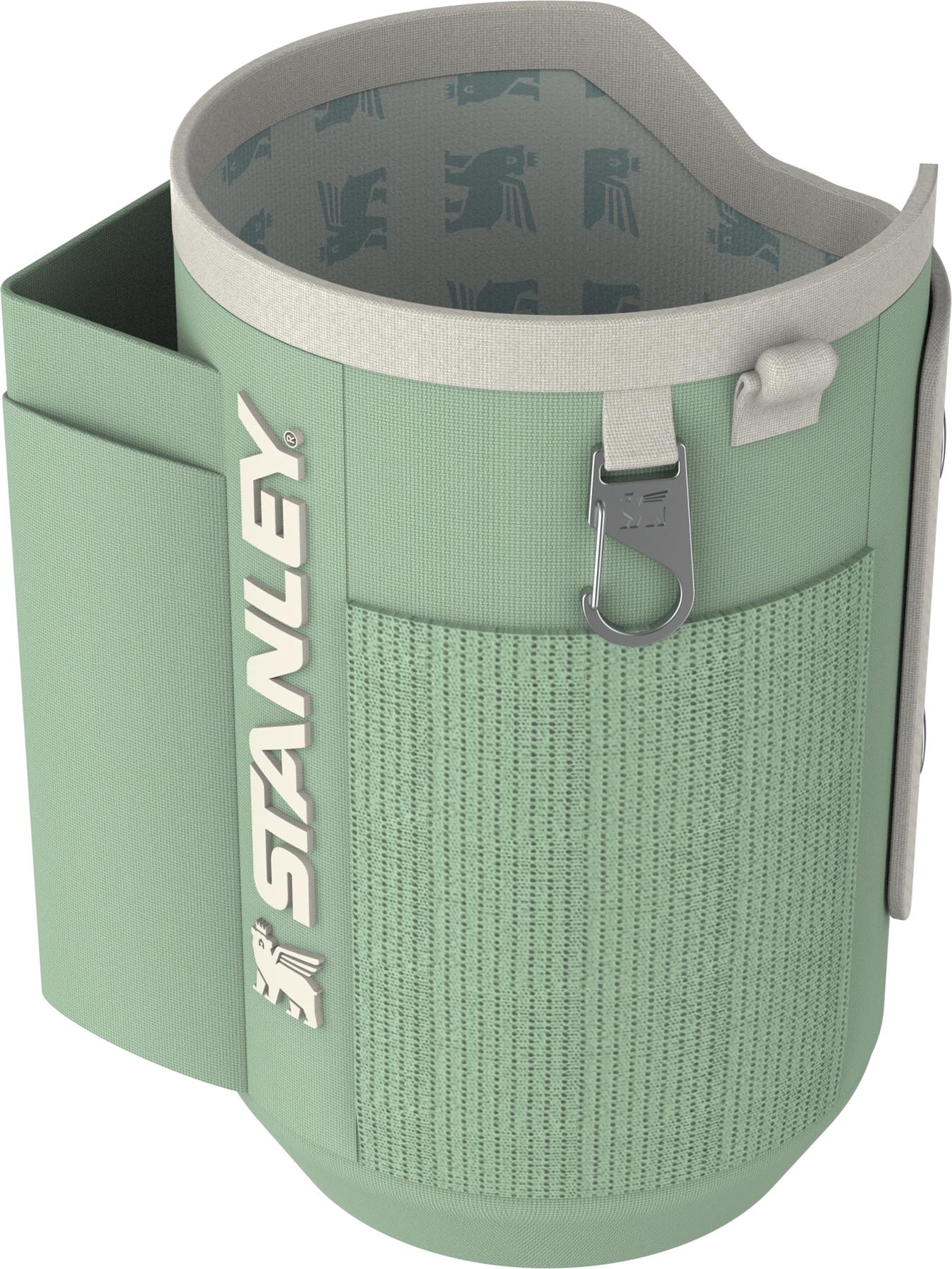 Moderne Stanley Thermosflasche in sanftem Pistaziengrün, 1,18 l, ideal für unterwegs, hält Getränke lange kühl und frisch.