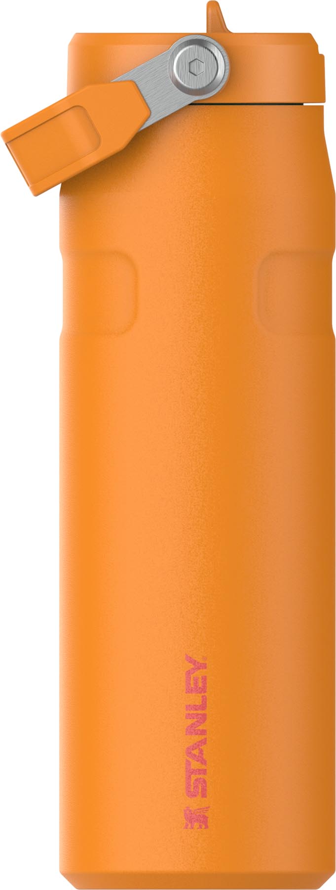Stylische Stanley Thermosflasche IceFlow Flip Straw in goldenrod coral, ideal für unterwegs und perfekt für kalte Getränke.