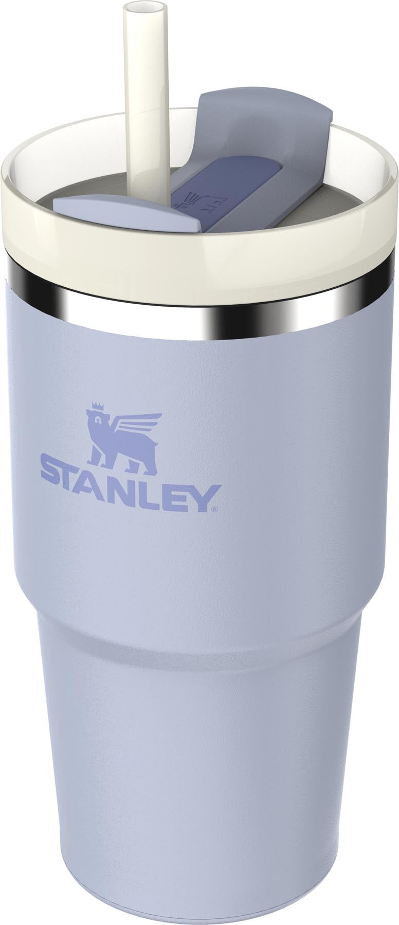 Moderne Stanley Thermosflasche Quencher FlowState 0.6l in elegantem Dew Drop Blau, perfekt für die Erfrischung unterwegs.