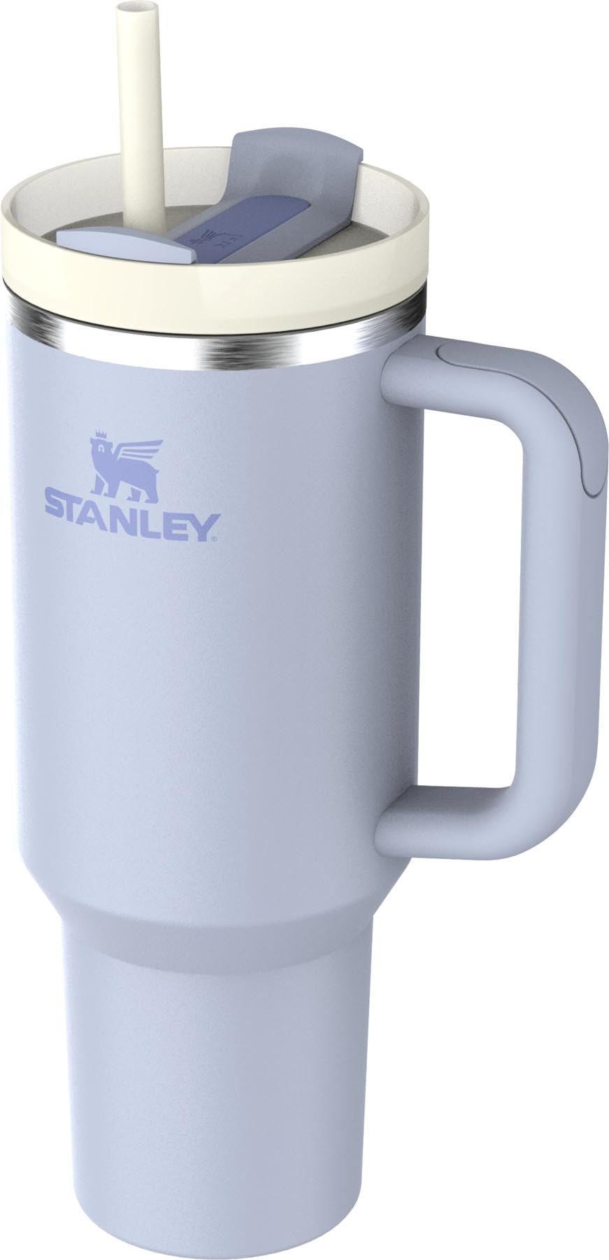 Stylische Stanley Thermosflasche Quencher FlowState 1.18l in der Farbe Dew Drop, ideal für kalte und heiße Getränke unterwegs.