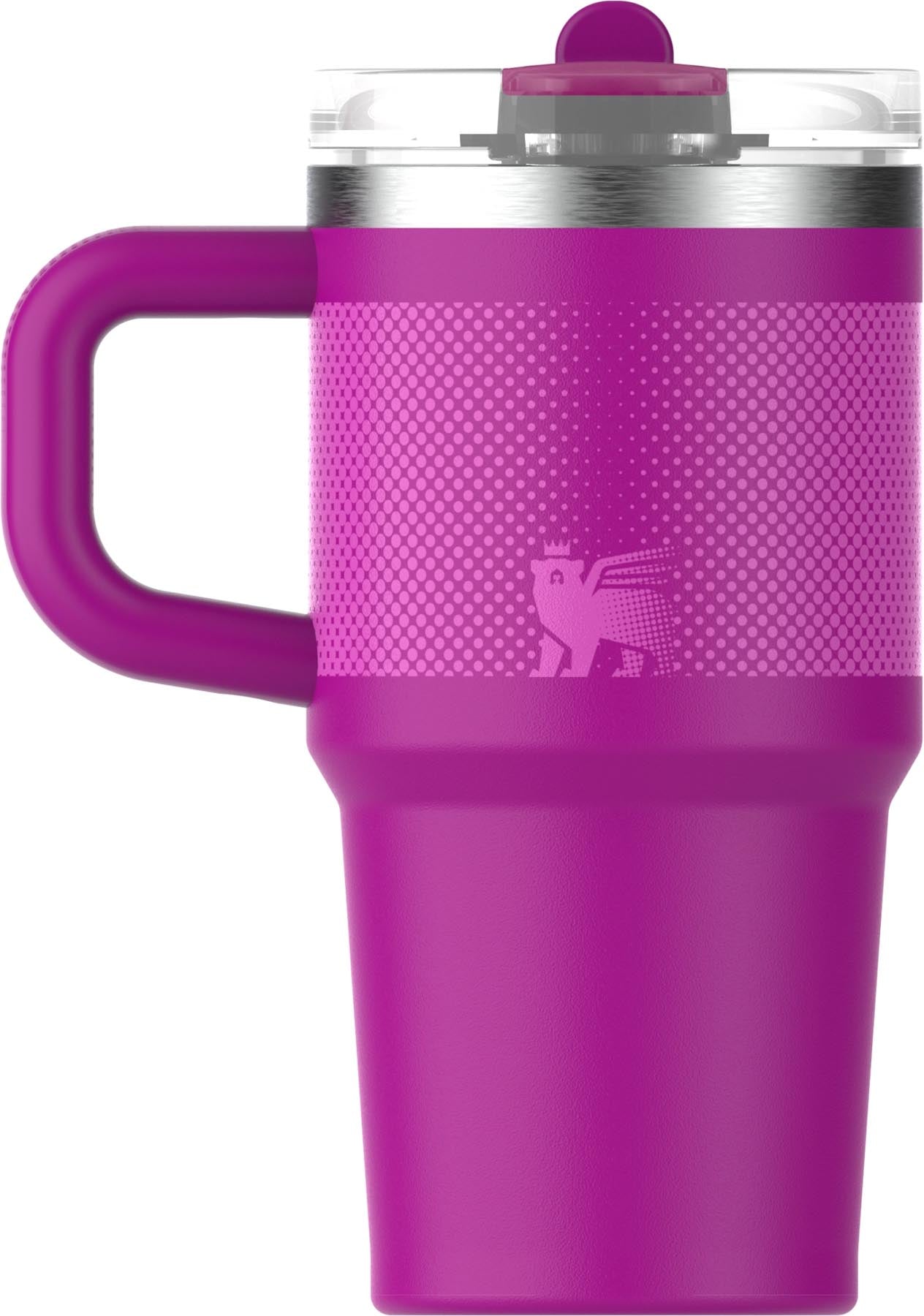 Moderne Stanley Thermosflasche Quencher ProTour in violettem Farbverlauf mit praktischem Flip Straw, ideal für Erfrischungen unterwegs.