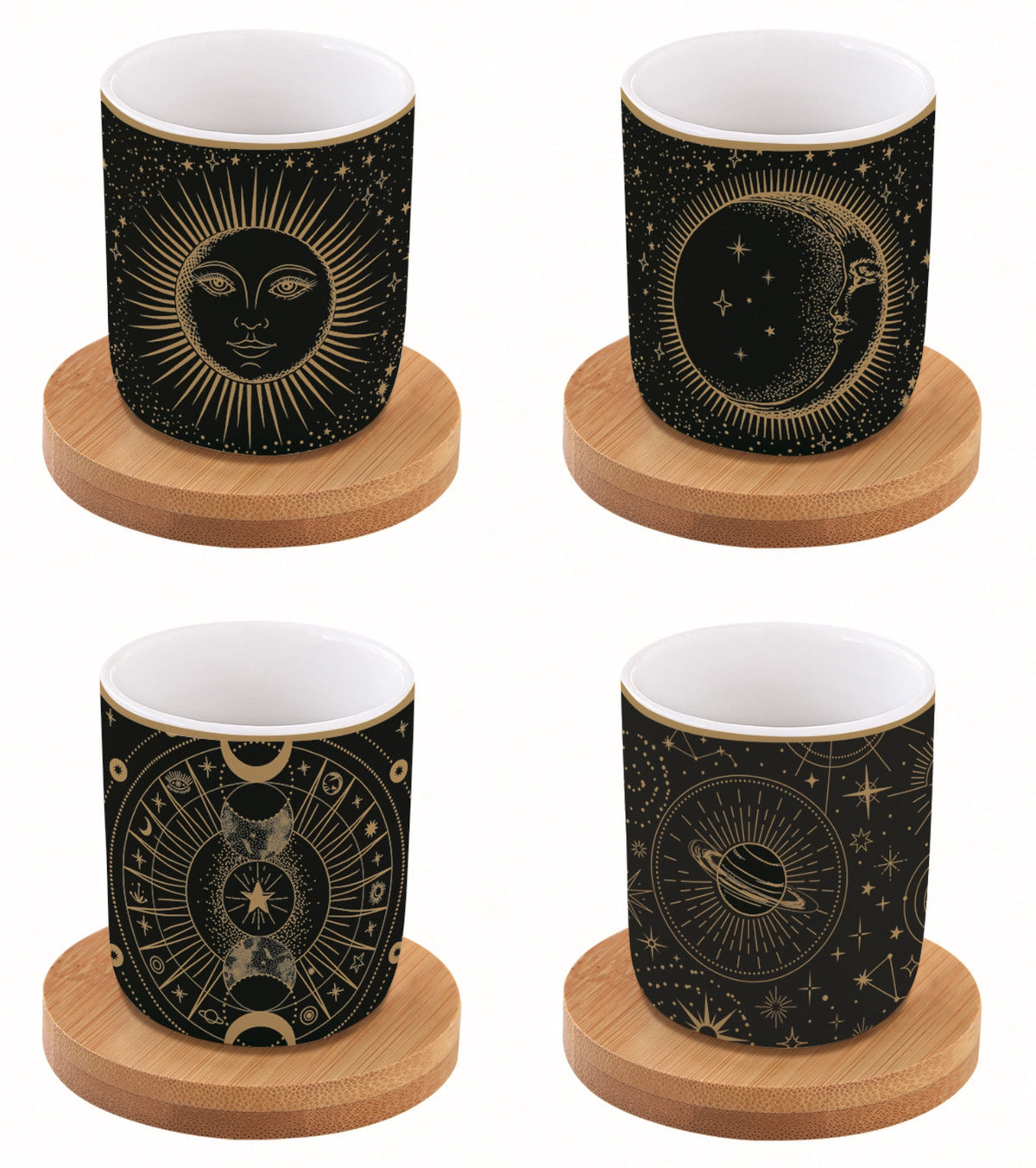 4er Set Celestial Espressotasse 100ml in Schwarz präsentiert im Onlineshop von KAQTU Design AG. Tasse ist von Easy Life