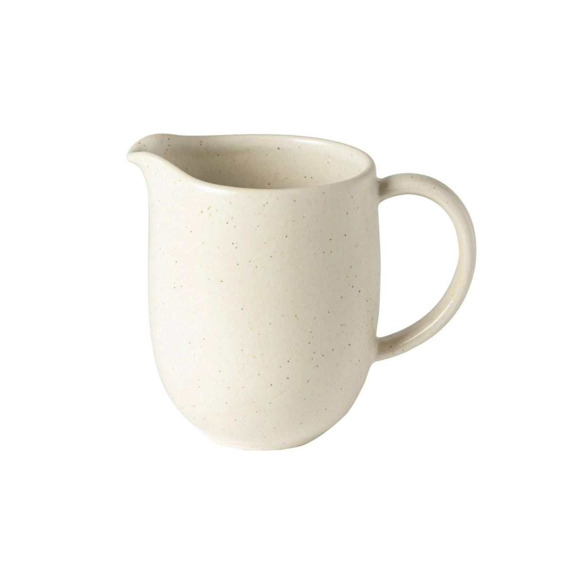 Beige Steinzeug-Kanne Pacifica Pitcher von Costa Nova mit rundem Ausguss und glatter Oberfläche, Fassungsvermögen 1.64 Liter, Höhe 17.8 cm.