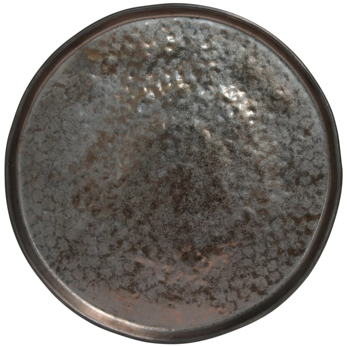 Teller Lagoa metal von Costa Nova aus Steingut in Gold, rund und flach