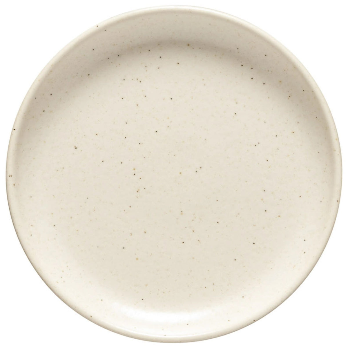 Runder beiger Brotteller aus Steinzeug, Serie Pacifica von Costa Nova, Durchmesser 16 cm, Höhe 2.2 cm, Farbton Vanilla, Nahaufnahme auf hellem Untergrund.