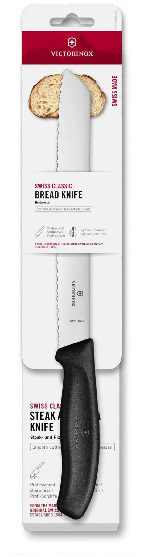 Swiss Classic Brotmesser 21cm in Schwarz präsentiert im Onlineshop von KAQTU Design AG. Küchenmesser ist von Victorinox