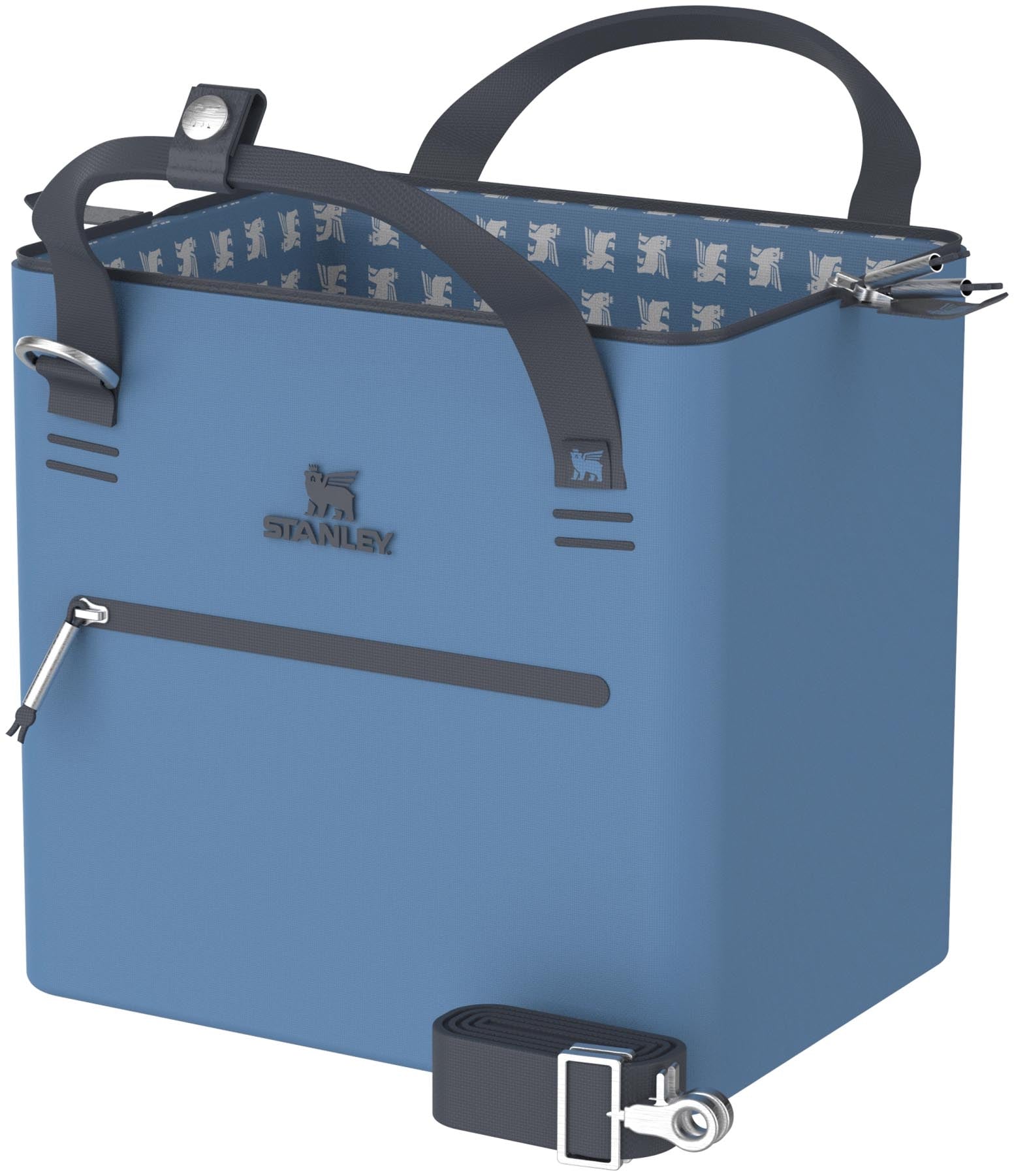 Stylische Kühltasche in Himmelblau von Stanley, ideal für Ausflüge, mit 7 Litern Stauraum für Snacks und Getränke.