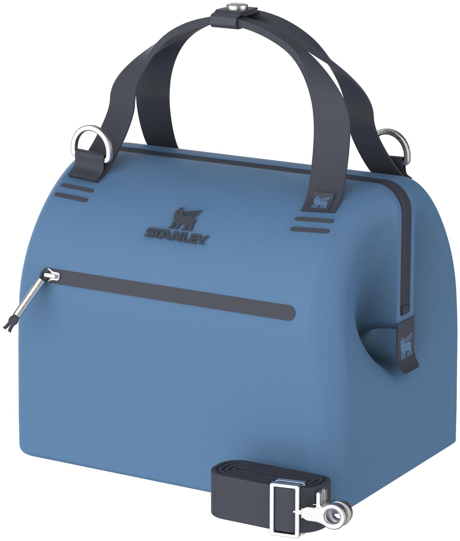 Praktische und trendige Kühltasche in sanftem Himmelblau von Stanley, perfekt für Picknicks und Ausflüge, bietet 7 Liter Platz für Ihre Lieblingsspeisen.