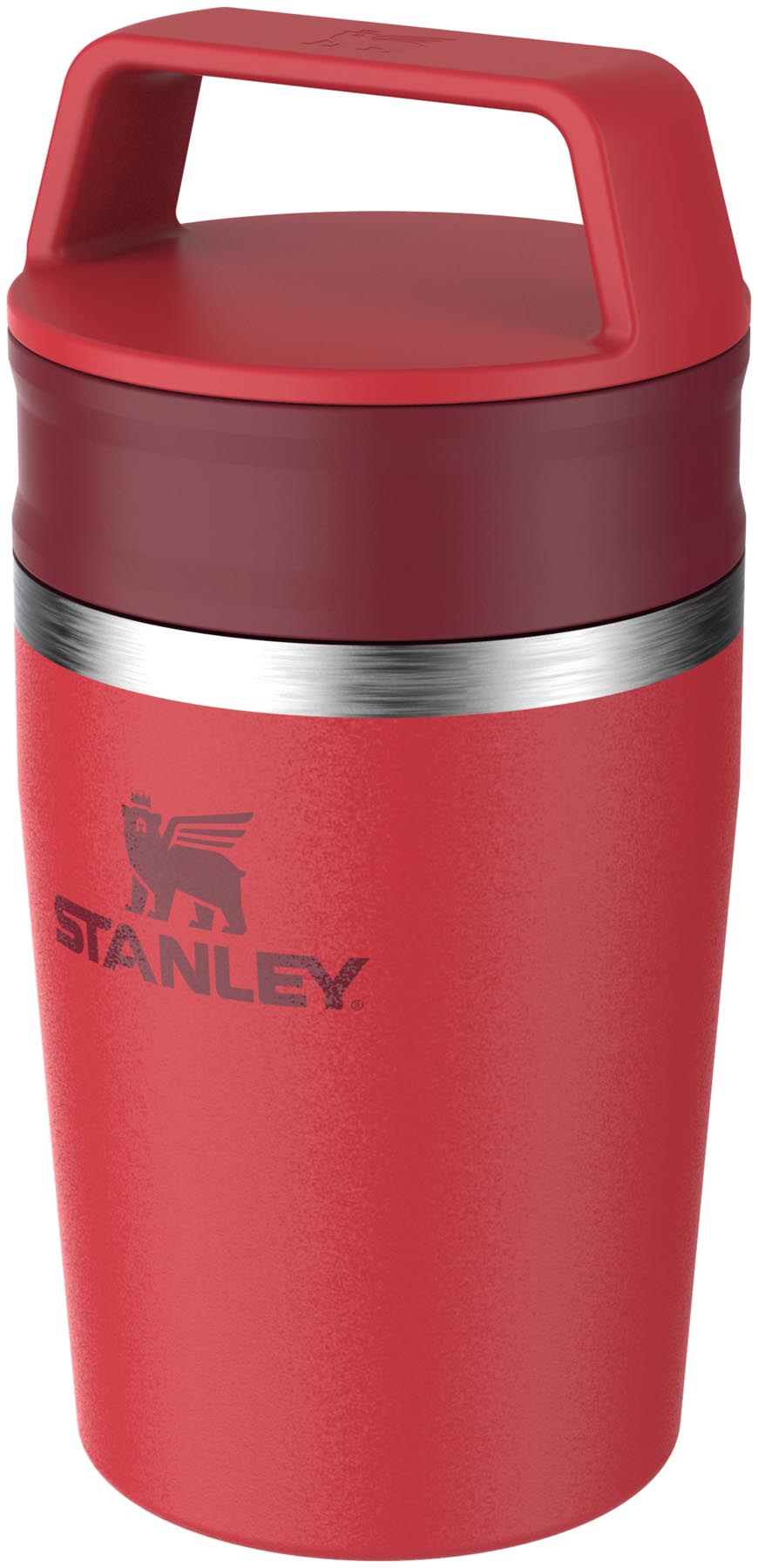Praktischer und eleganter Stanley Travel Mug in Chili-Rot, 0.23l, für heiße Getränke unterwegs. Ideal für Kaffeeliebhaber.