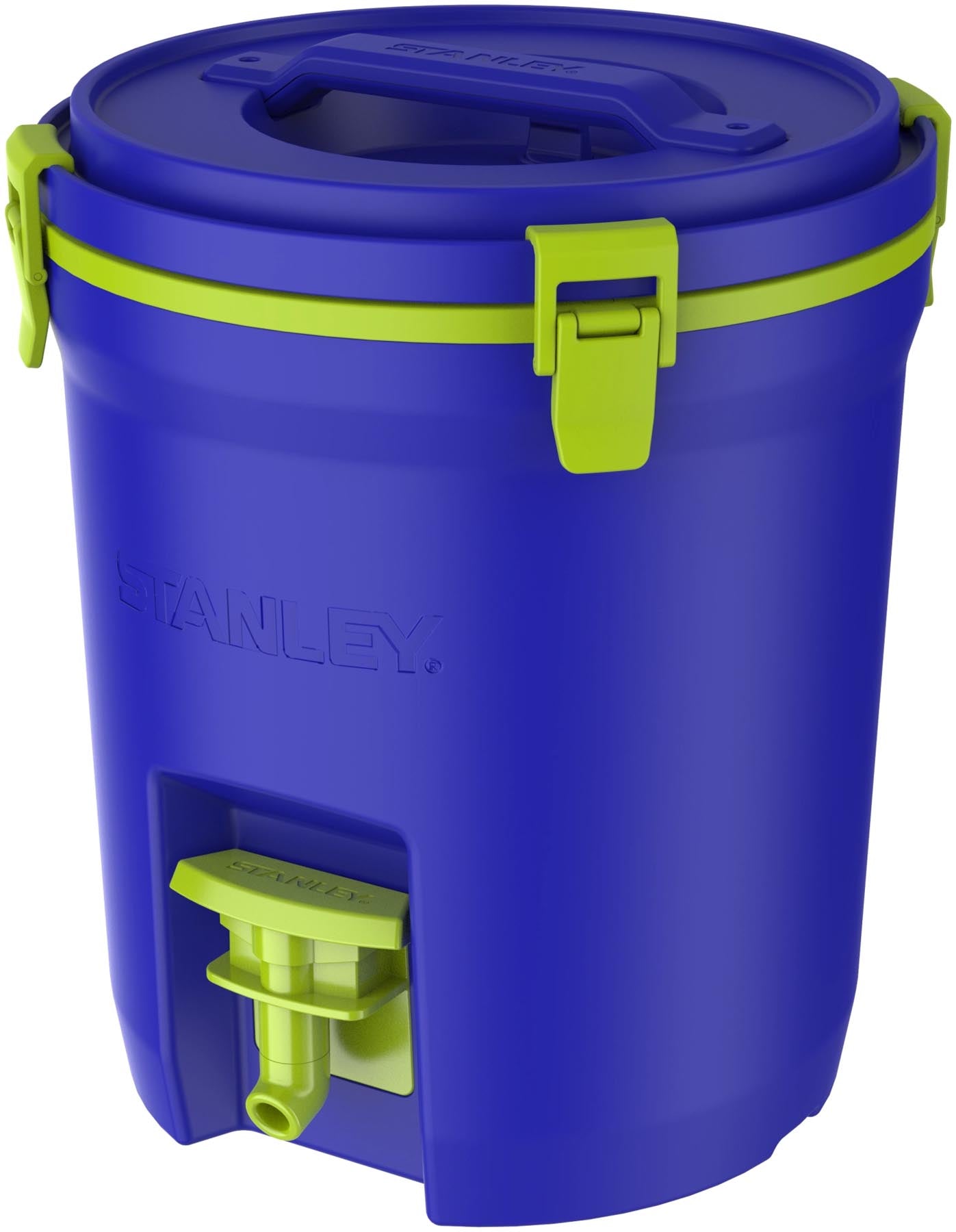 Praktischer Getränkespender in cobalt chartreuse, 7.5l, perfekt für Erfrischungen bei Veranstaltungen und Ausflügen, von Stanley.