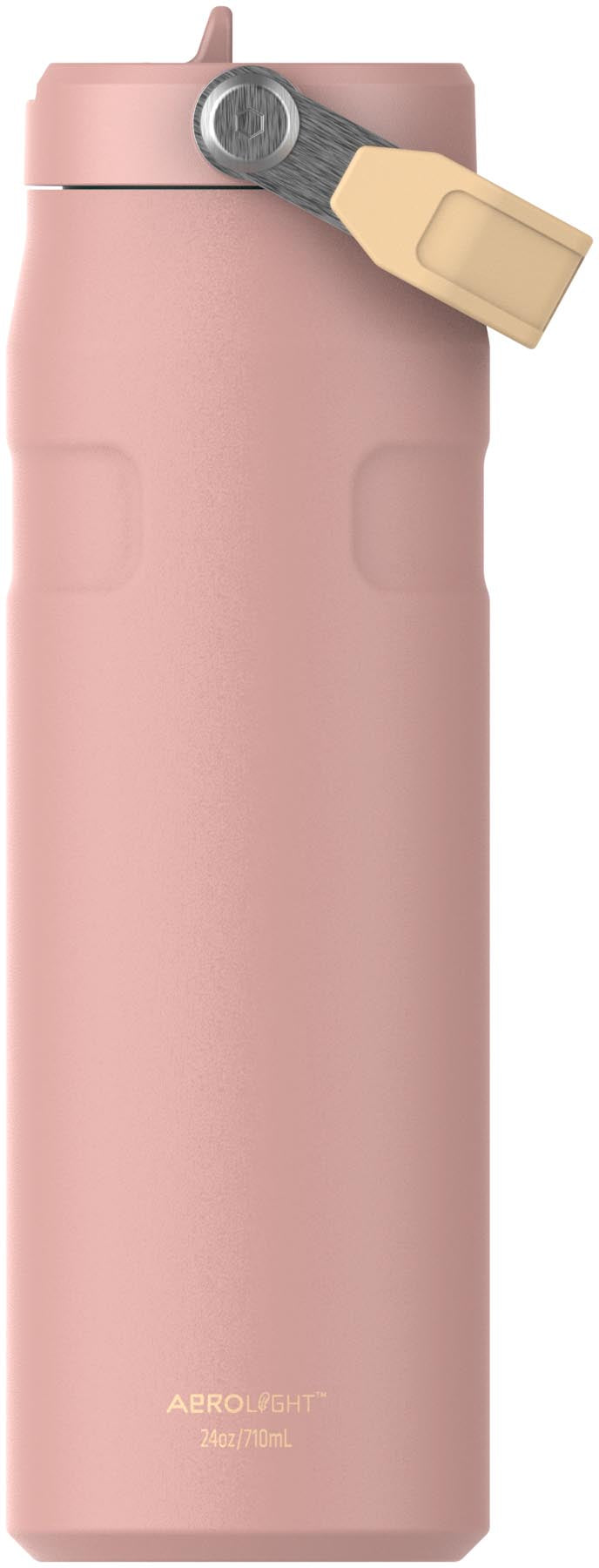 Stylische Stanley Thermosflasche IceFlow Flip Straw in Peach Rose, 0.7l, ideal für unterwegs und hält Getränke frisch.